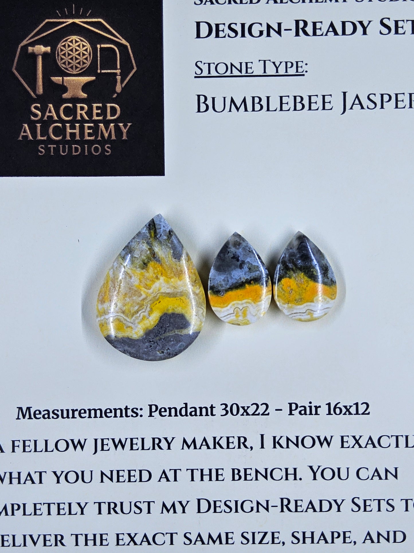 Tear Shape - Bumblebee Jasper - Design-Ready Set by Sacred Alchemy Studios
