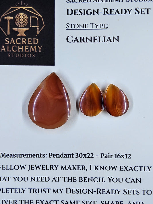 Tear Shape - Carnelian - Design-Ready Set by Sacred Alchemy Studios