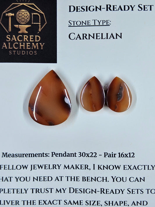 Tear Shape - Carnelian - Design-Ready Set by Sacred Alchemy Studios