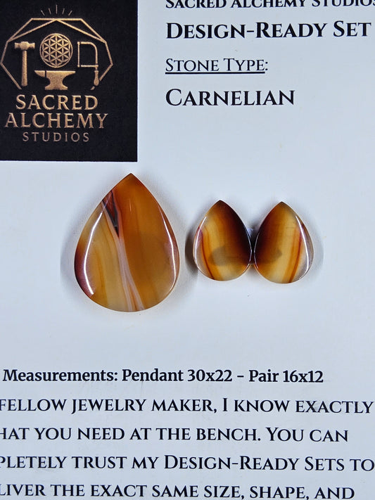 Tear Shape - Carnelian - Design-Ready Set by Sacred Alchemy Studios