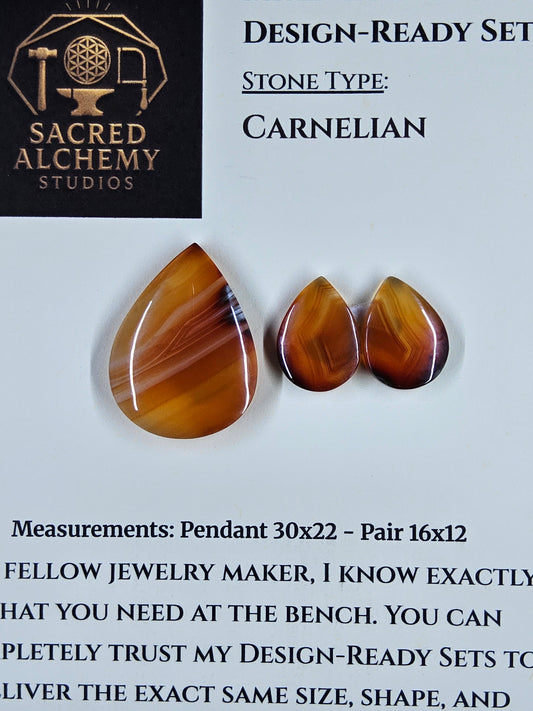 Tear Shape - Carnelian - Design-Ready Set by Sacred Alchemy Studios