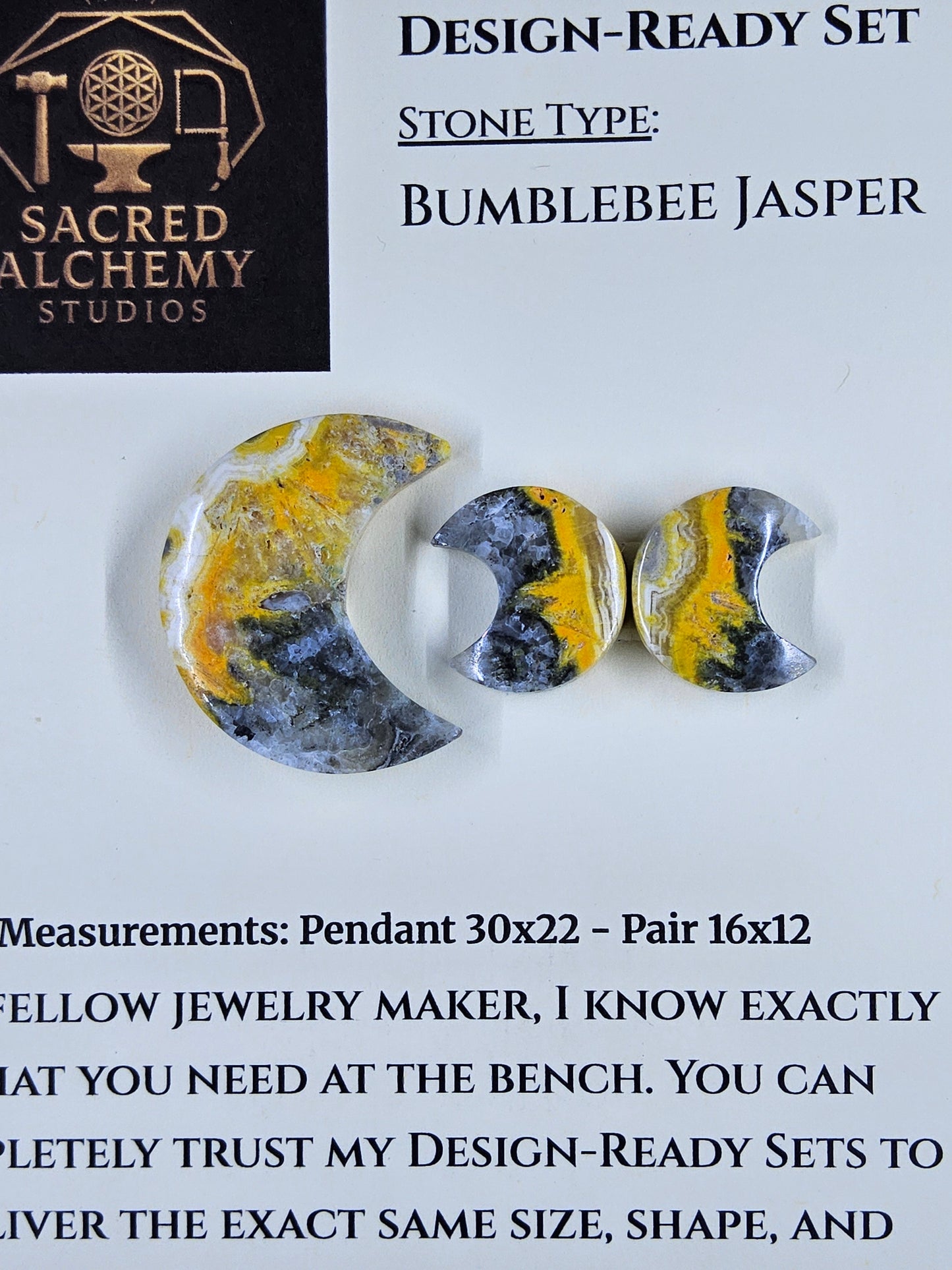 Crescent Moon - Bumblebee Jasper - Design-Ready Set by Sacred Alchemy Studios