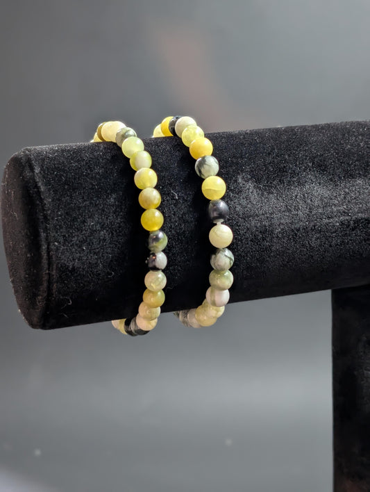 Serpentine – 6mm Bracelet – Natural Green Hues