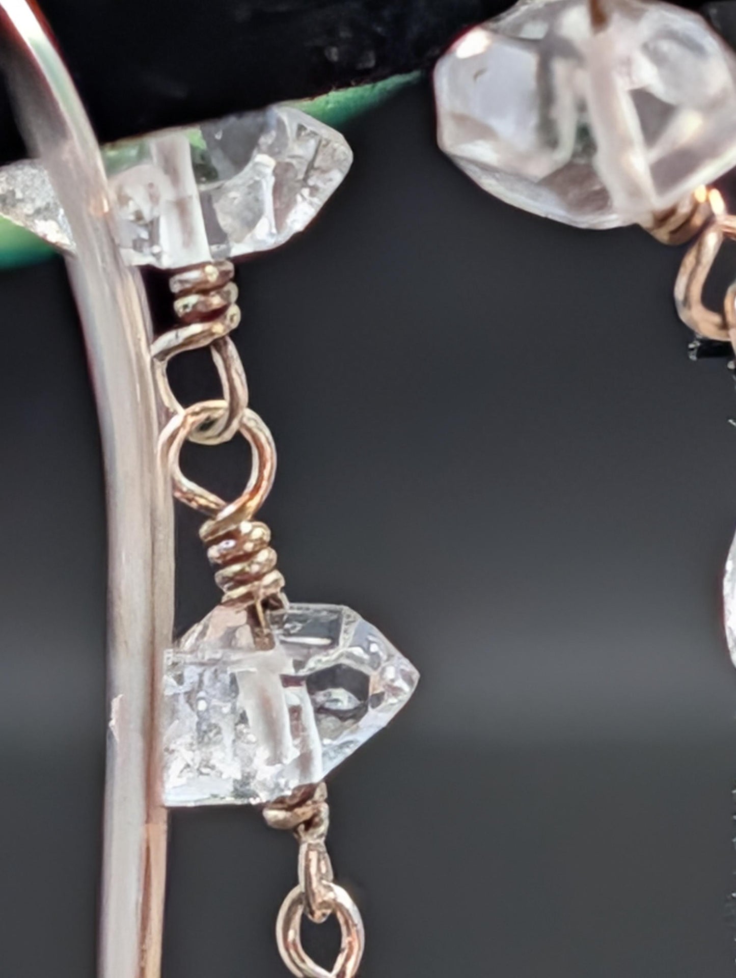 Herkimer Diamond And Sterling Silver Earring And Bracelet Set Handmade One Of A Kind by Sacred Alchemy Studios