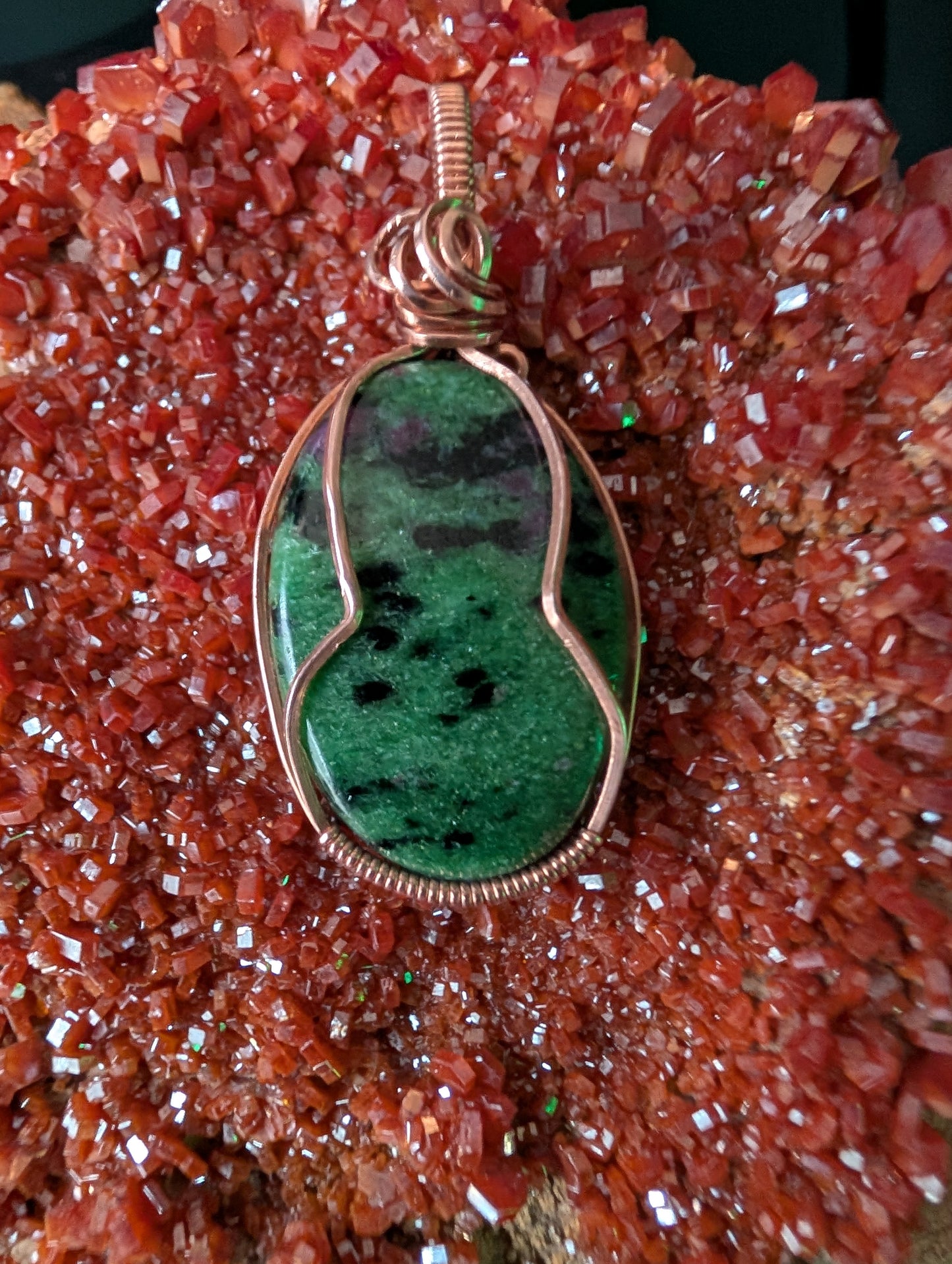 Ruby Kenya Cabochon Hand Cut And Wire Wrapped In Copper By Me For Jewelry Making And Collectors by Sacred Alchemy Studios