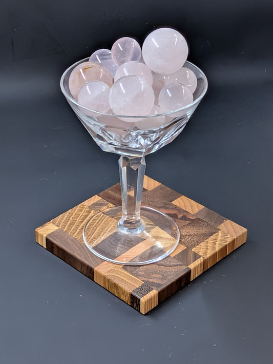 Rose Quartz Spheres – Mined in Brazil – Natural Soft Pink Color - 3 Stones