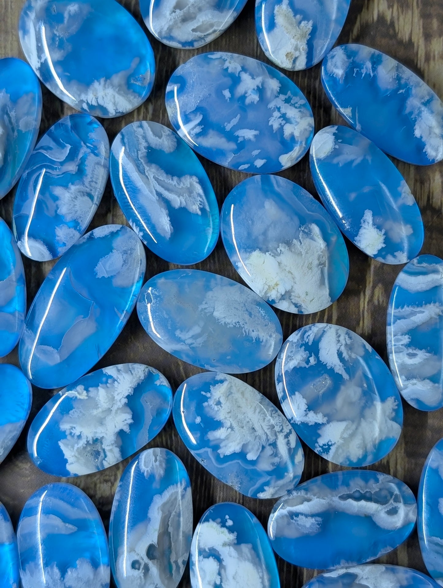 Blue Plume Aurora Doublet - Indonesia - Cabochon Matching Pendant & Earring Set