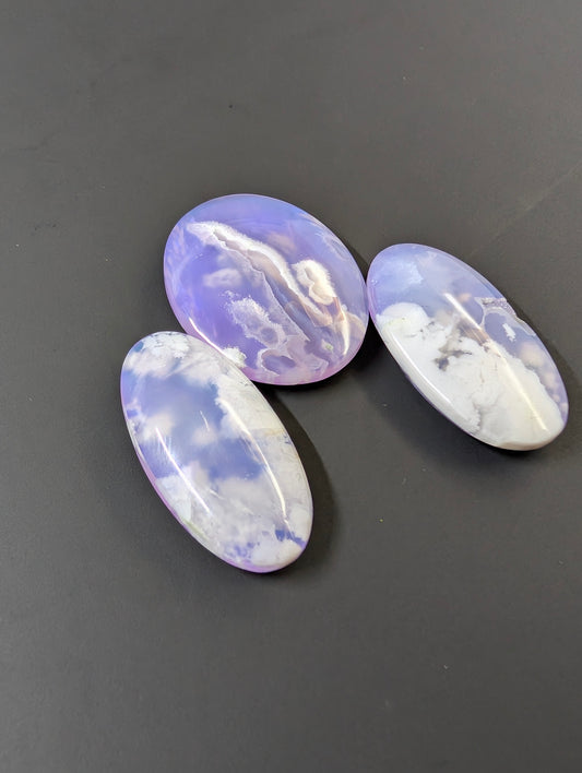 Purple Plume Aurora Doublet Cabochon Matching Pendant & Earing Set. 3/7