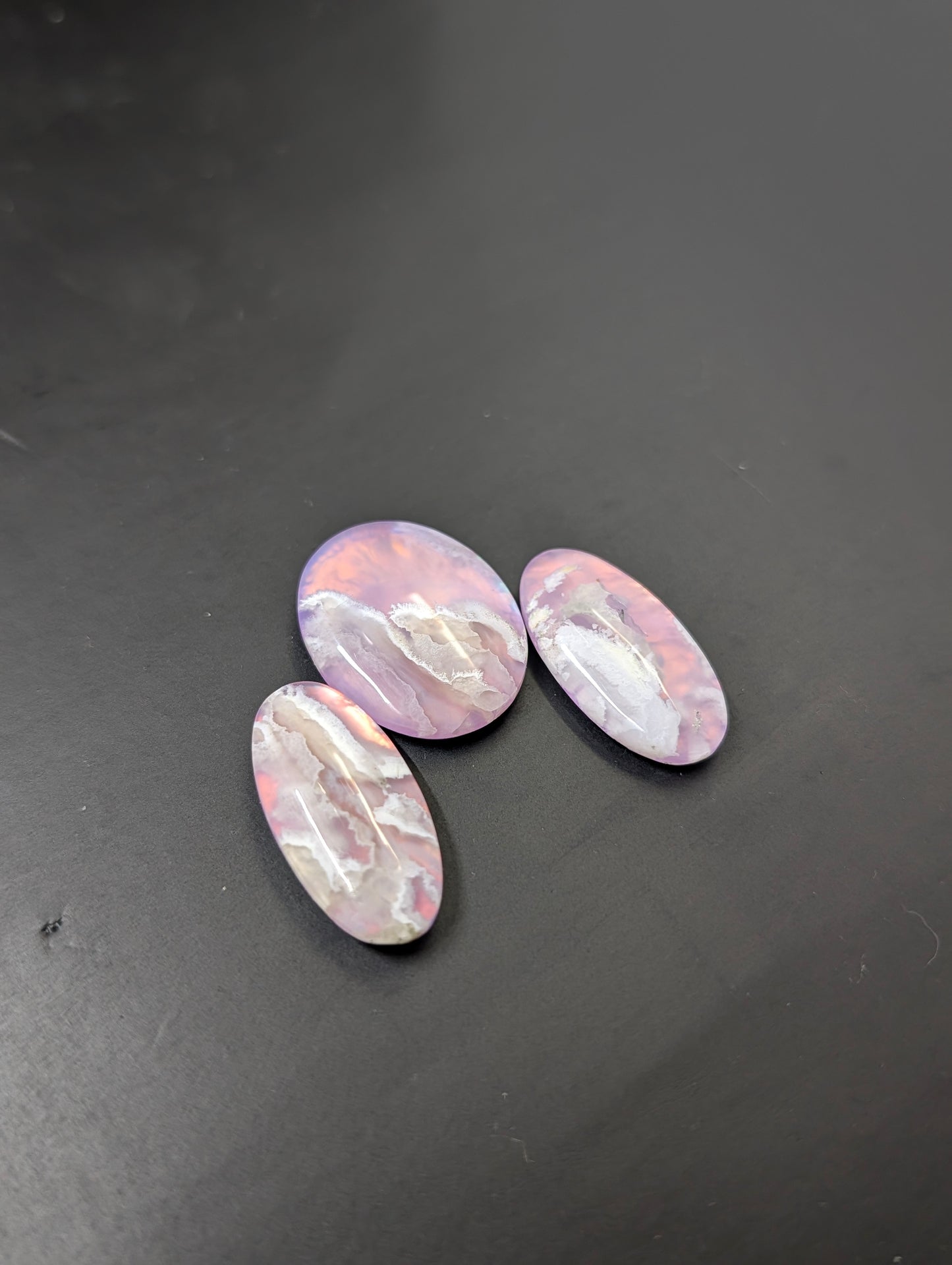 Pink Plume Aurora Doublet - Indonesia - Cabochon Matching Pendant & Earring Set