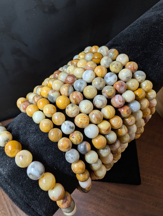Laughter Stone Crazy Lace Agate Bracelet 6 mm