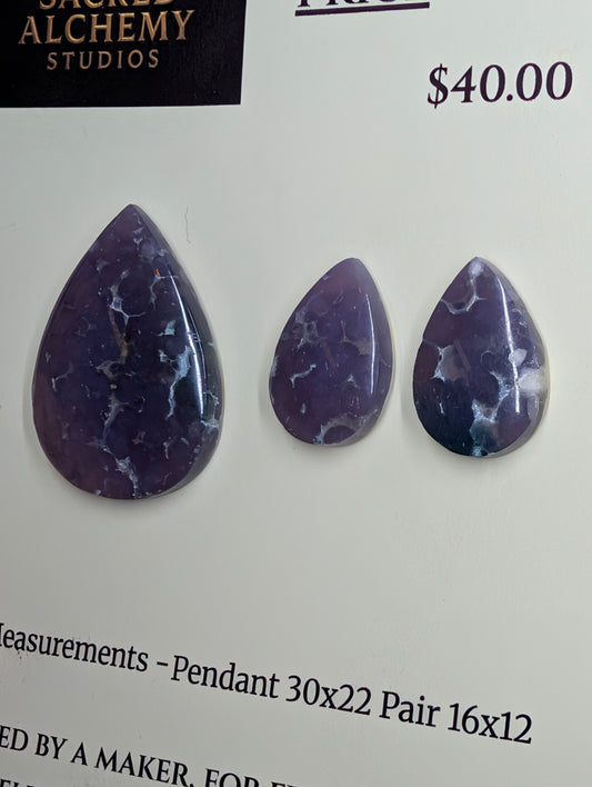 Tear Shape - Grape Agate - Design-Ready Calibrated Sets