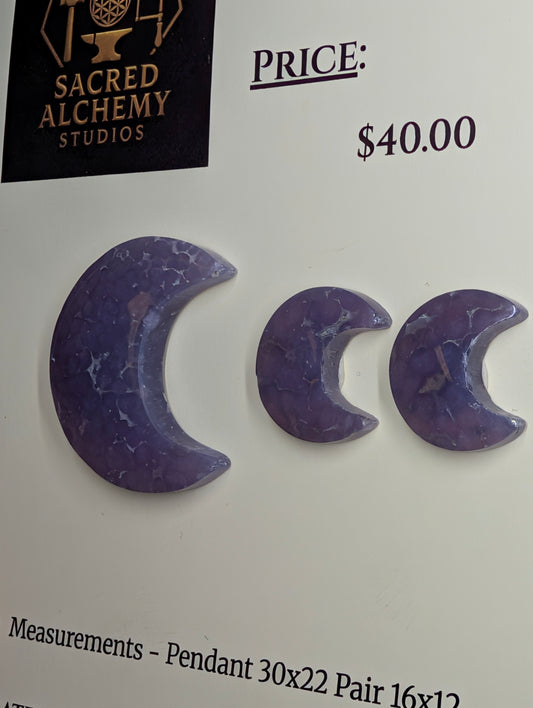 Crescent Moon Shape - Grape Agate - Design-Ready Calibrated Sets