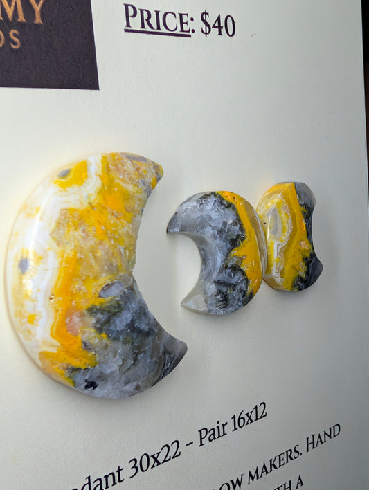 Crescent Moon - Bumblebee Jasper - Design-Ready Set by Sacred Alchemy Studios