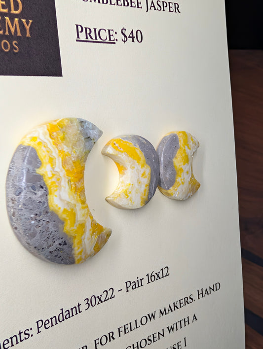 Crescent Moon - Bumblebee Jasper - Design-Ready Set by Sacred Alchemy Studios