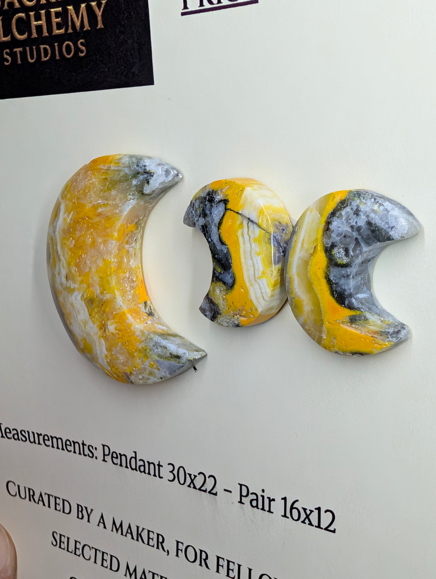 Crescent Moon - Bumblebee Jasper - Design-Ready Set by Sacred Alchemy Studios