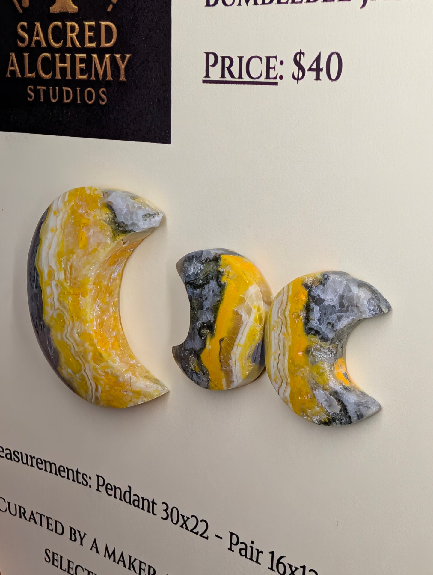 Crescent Moon - Bumblebee Jasper - Design-Ready Set by Sacred Alchemy Studios