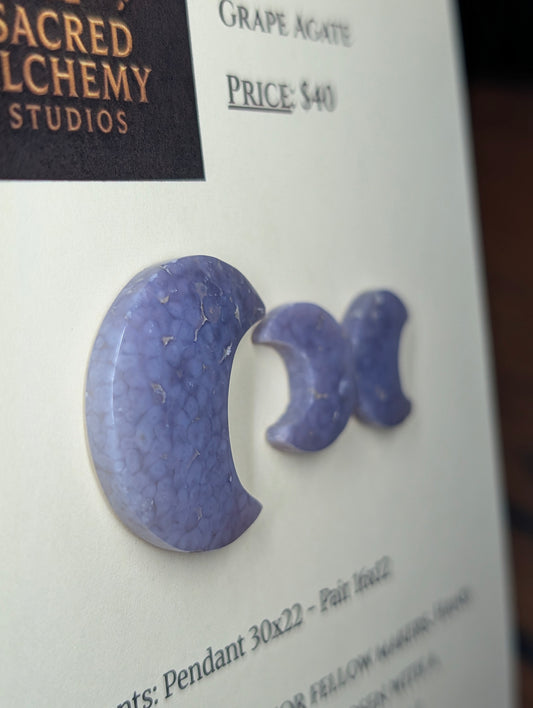 Crescent Moon - Grape Agate - Design-Ready Set by Sacred Alchemy Studios