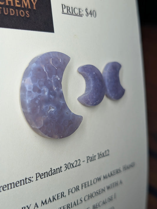 Crescent Moon - Grape Agate - Design-Ready Set by Sacred Alchemy Studios