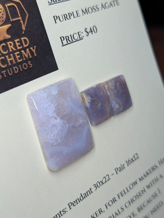 Rectangle Shape - Purple Moss Agate - Design-Ready Sets by Sacred Alchemy Studios