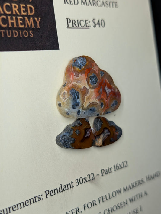 Cloud Shape - Red Marcasite - Design-Ready Sets by Sacred Alchemy Studios