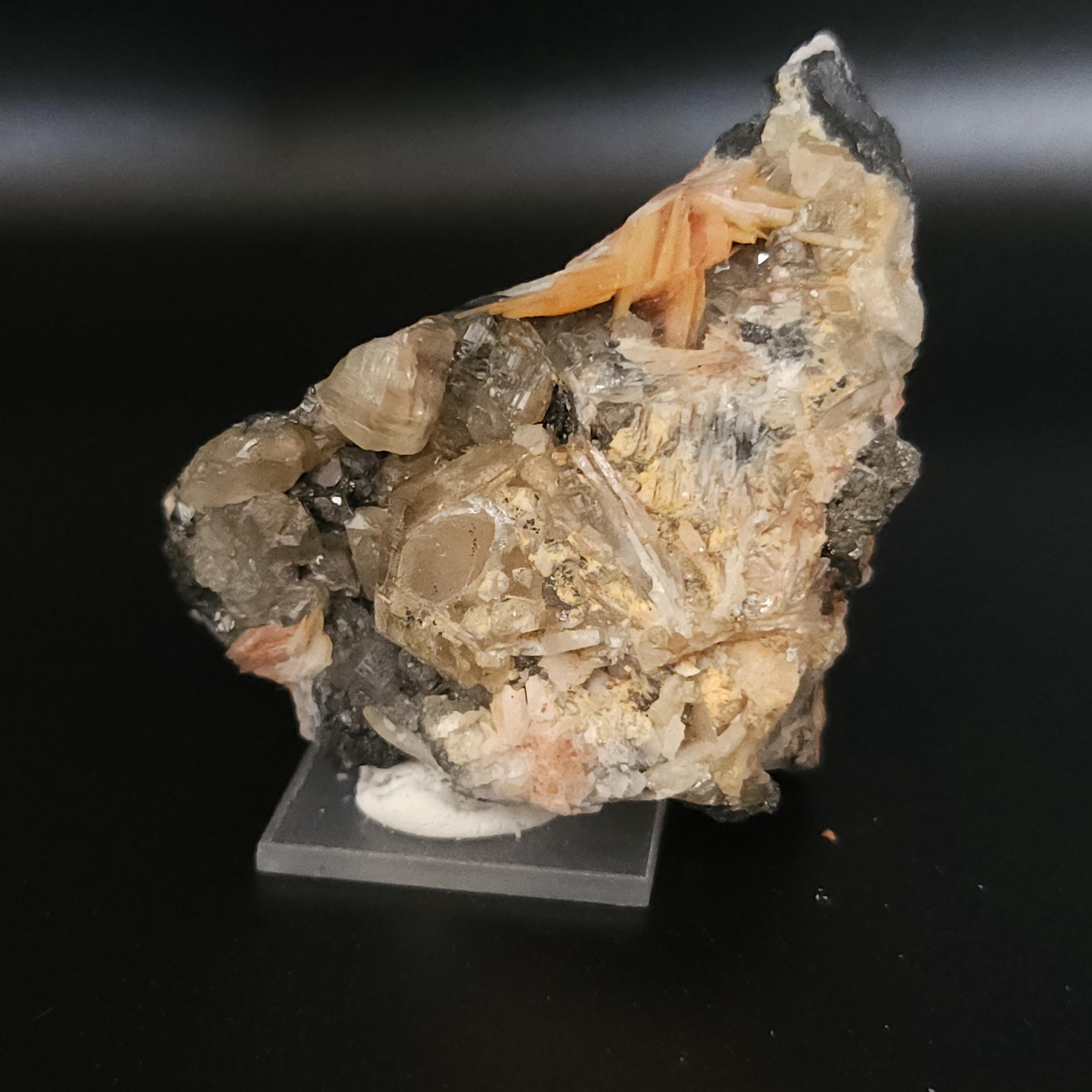Barite & Cerussite on Galena – Morocco - Mibladen Mine by Sacred Alchemy Studios