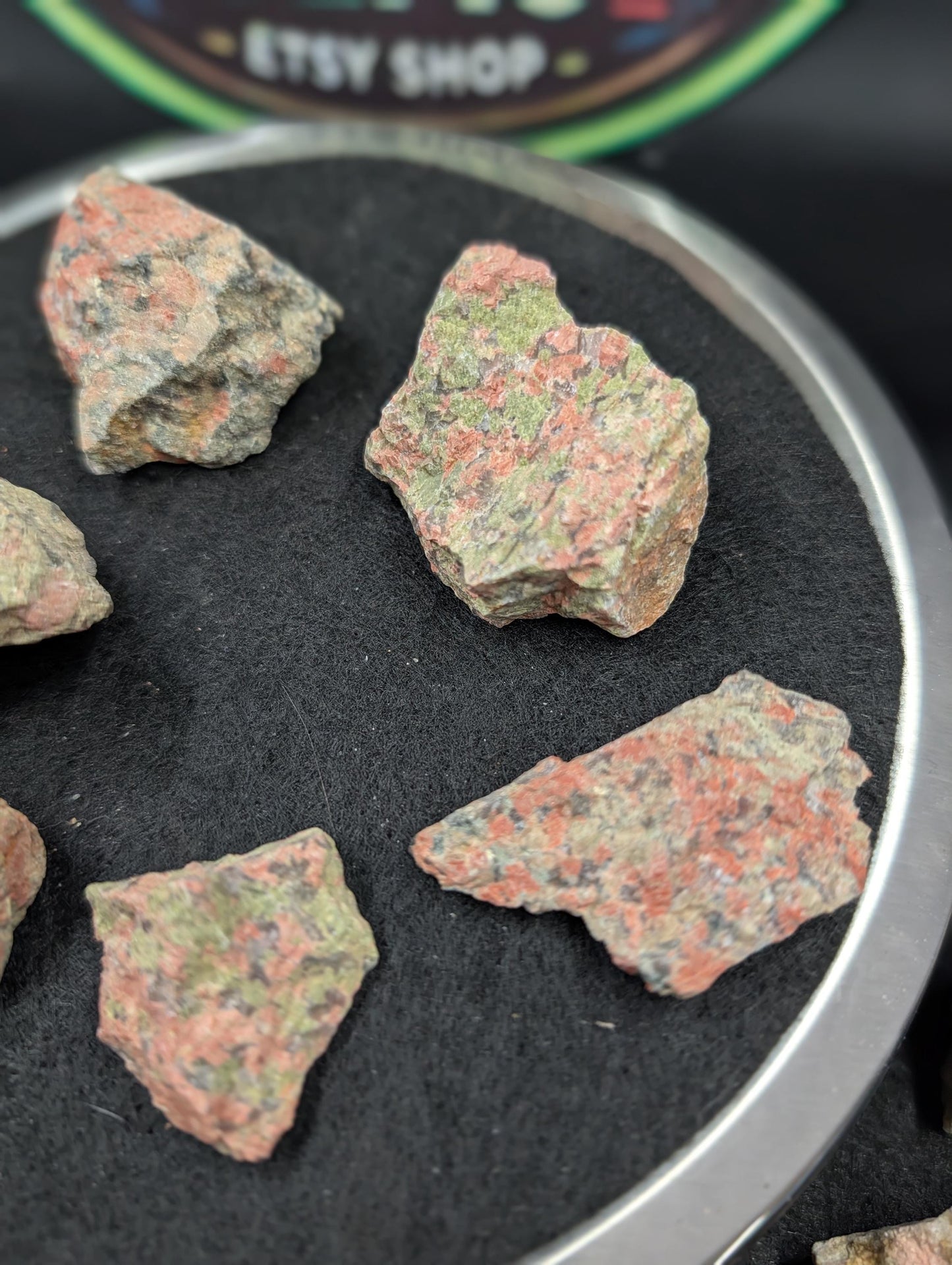 Unakite - India - 1 Cabochon - Earthy Green and Pink Tones