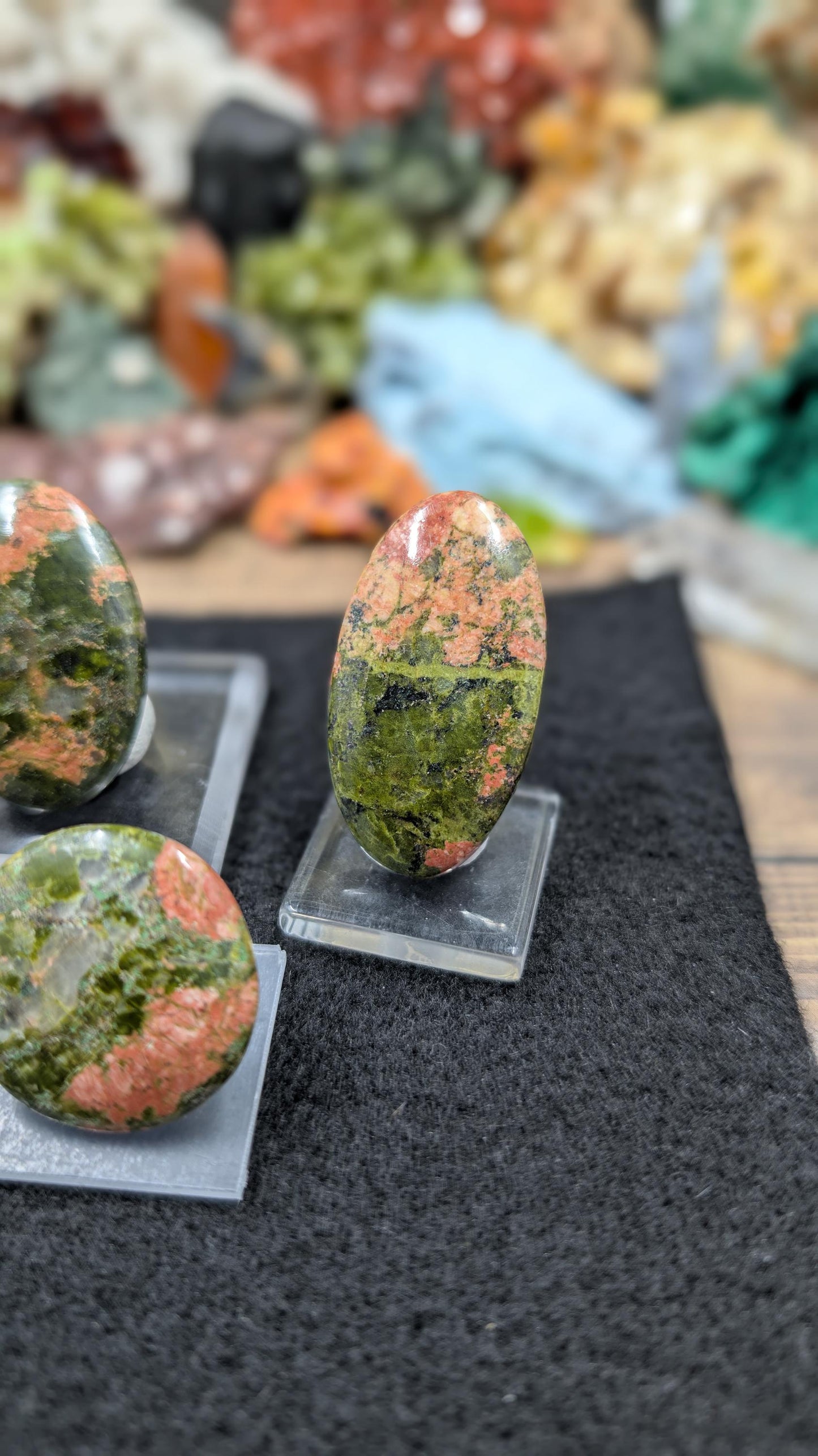 Unakite - India - 1 Cabochon - Earthy Green and Pink Tones