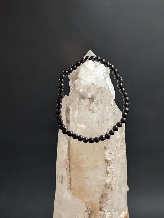 Shungite – 3mm Bracelet – Mined in Karelia, Russia – Protective Energy