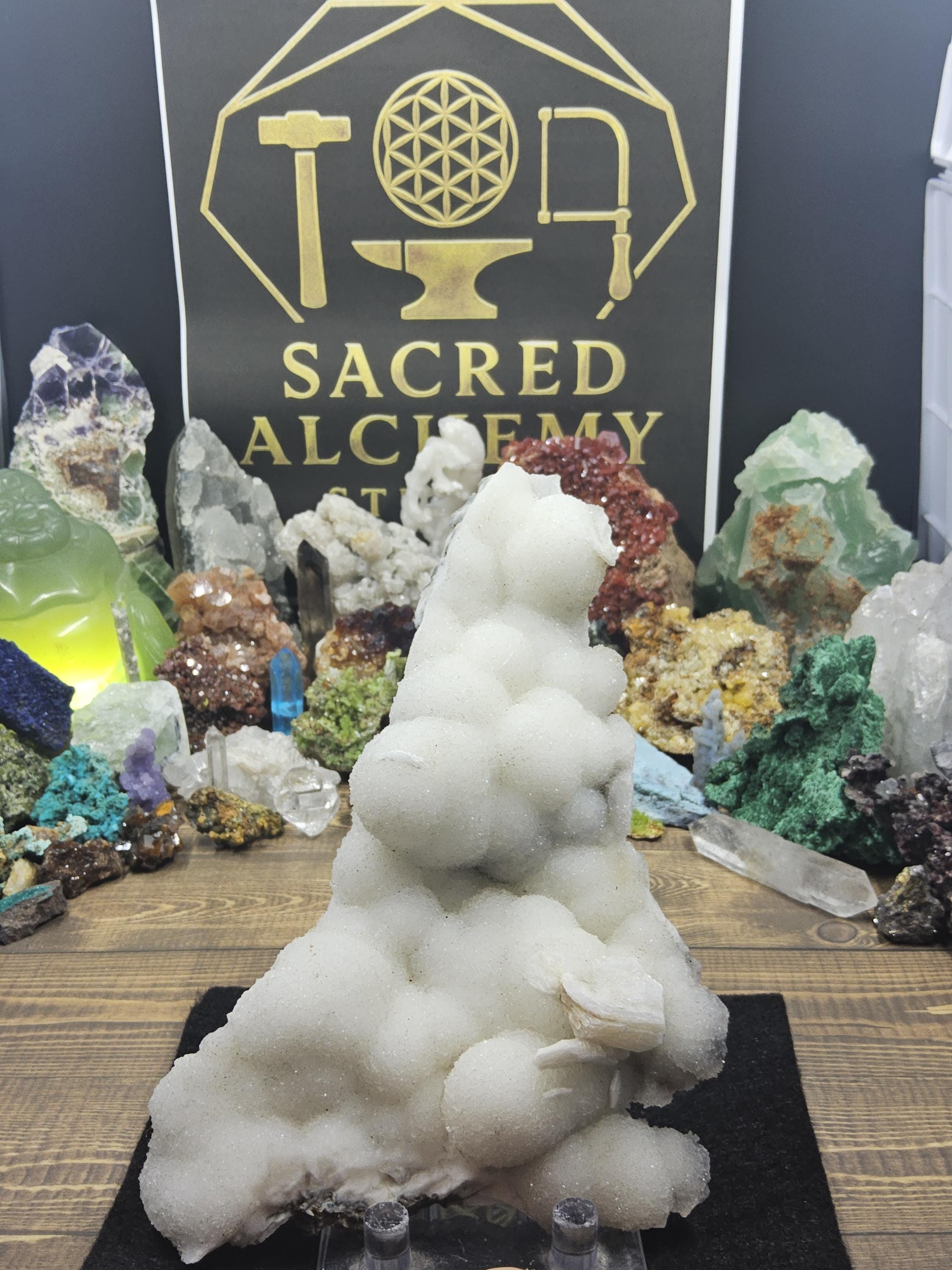 Calcite with Stilbite – United States – Wrangell, Alaska – Dramatic Sculptural Crystal Formation by Sacred Alchemy Studios