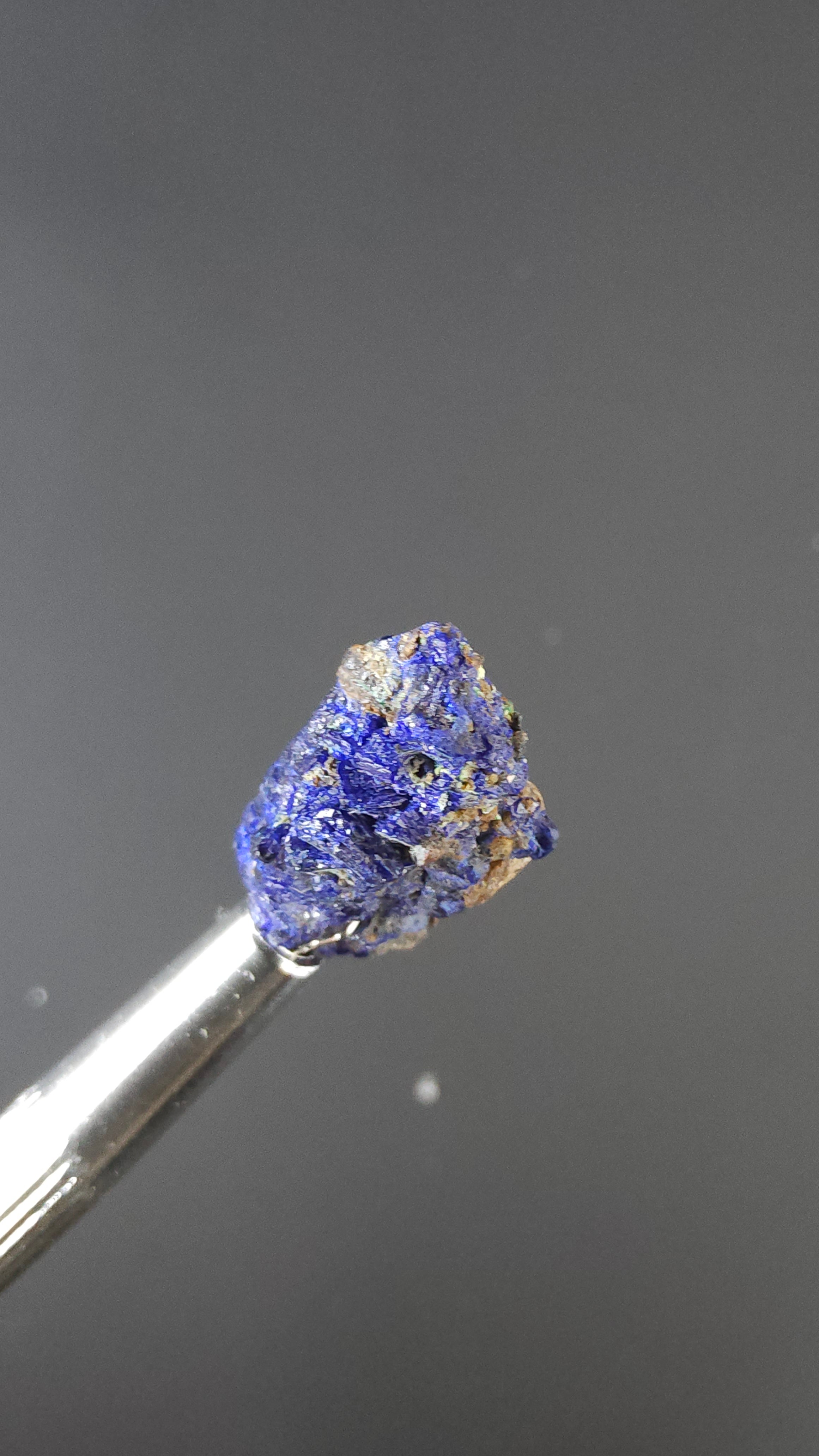 Azurite with Malachite and Calcite Crystals – Morenci Mine, Arizona by Sacred Alchemy Studios
