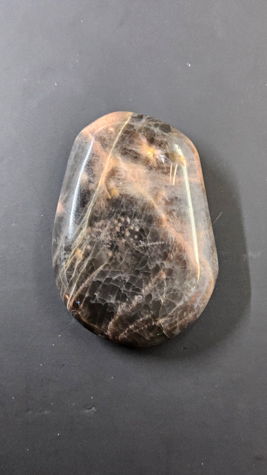 Black Moonstone – Madagascar – Polished Freeform Cabochon Well Suited for Wire Wrapping