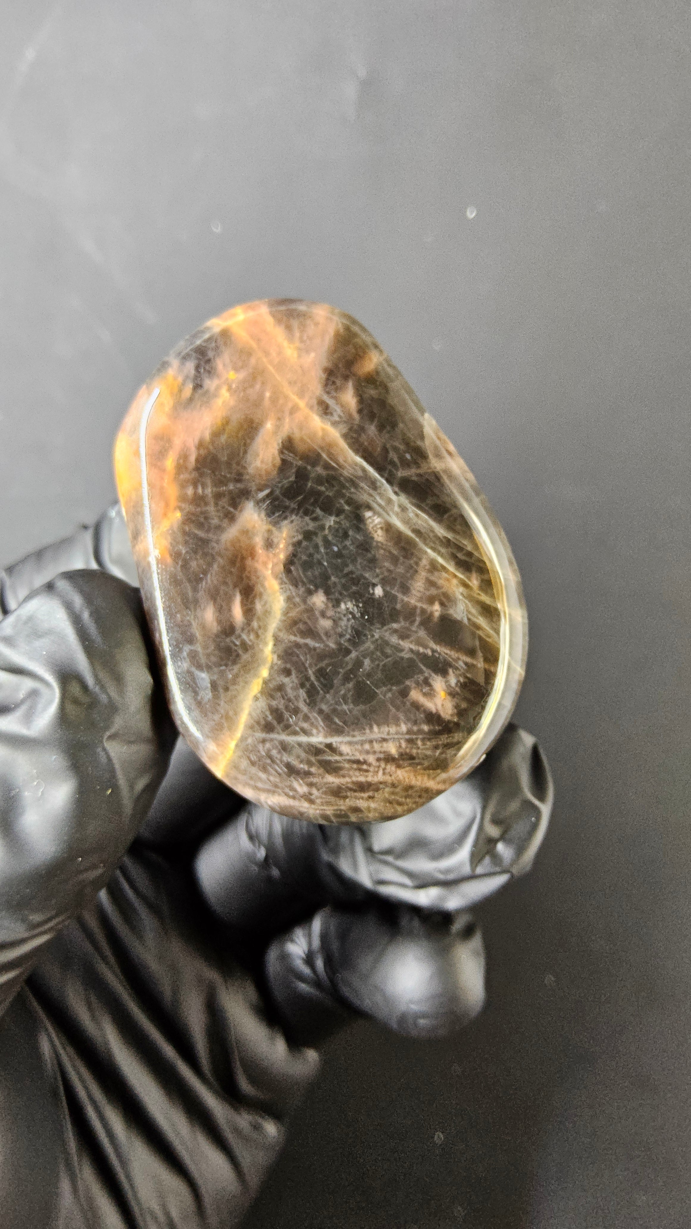 Black Moonstone – Madagascar – Polished Freeform Cabochon Well Suited for Wire Wrapping by Sacred Alchemy Studios