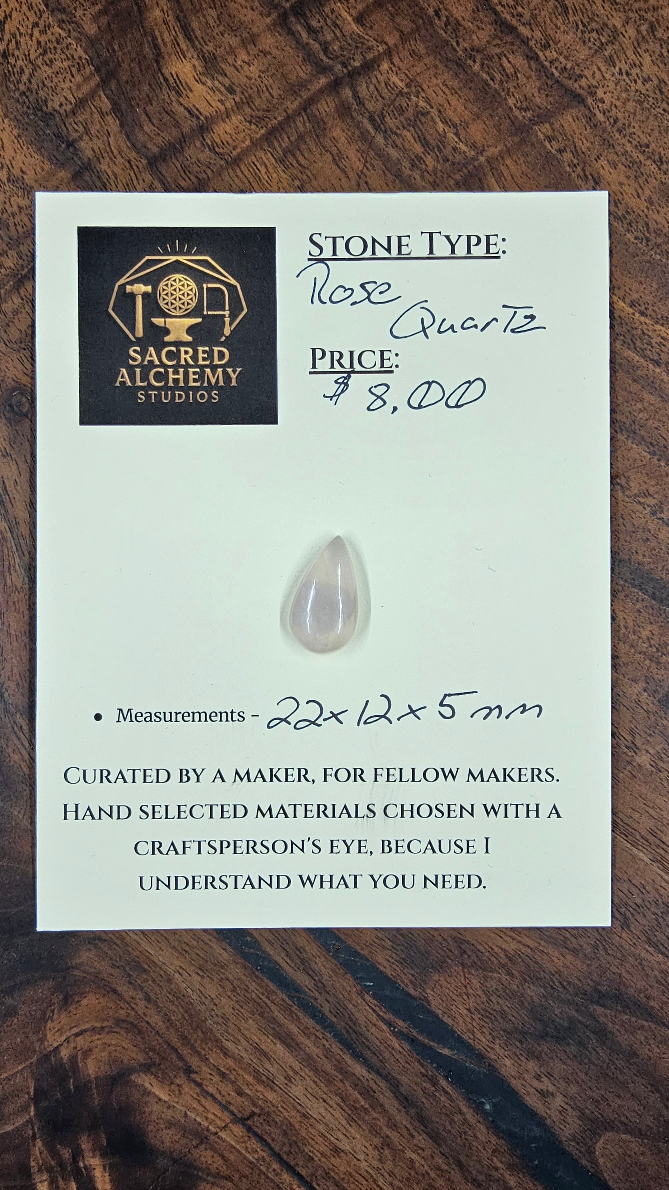 Rose Quartz Cabochon by Sacred Alchemy Studios