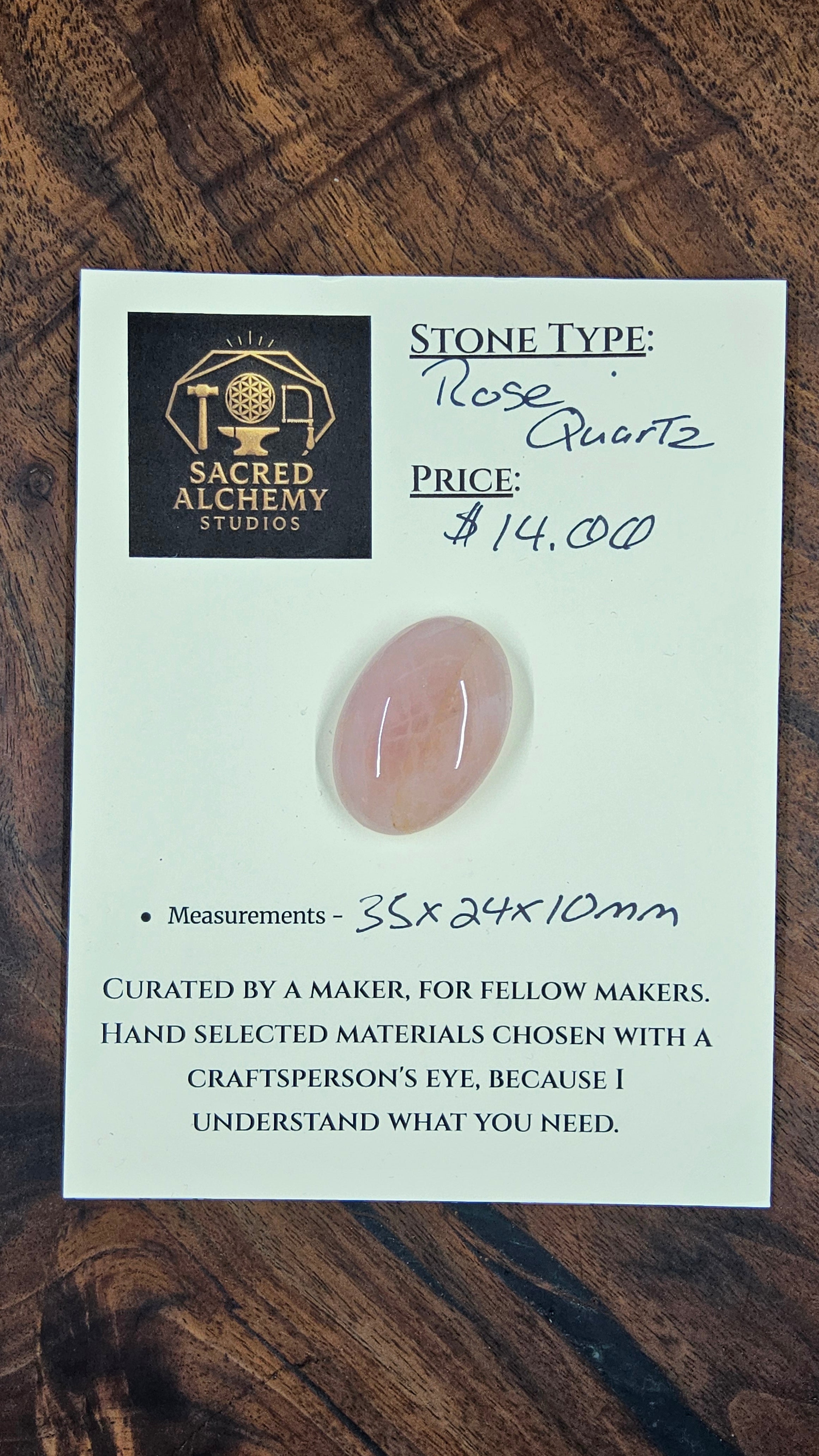 Rose Quartz Cabochon by Sacred Alchemy Studios