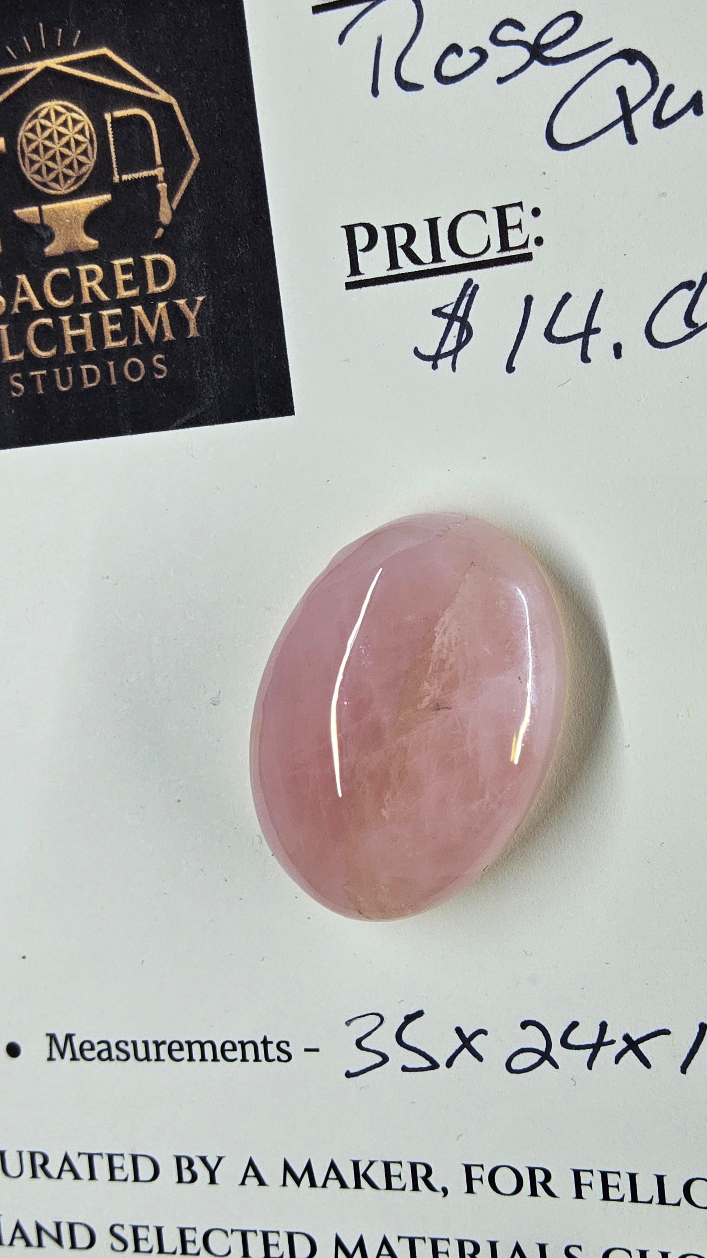 Rose Quartz Cabochon by Sacred Alchemy Studios