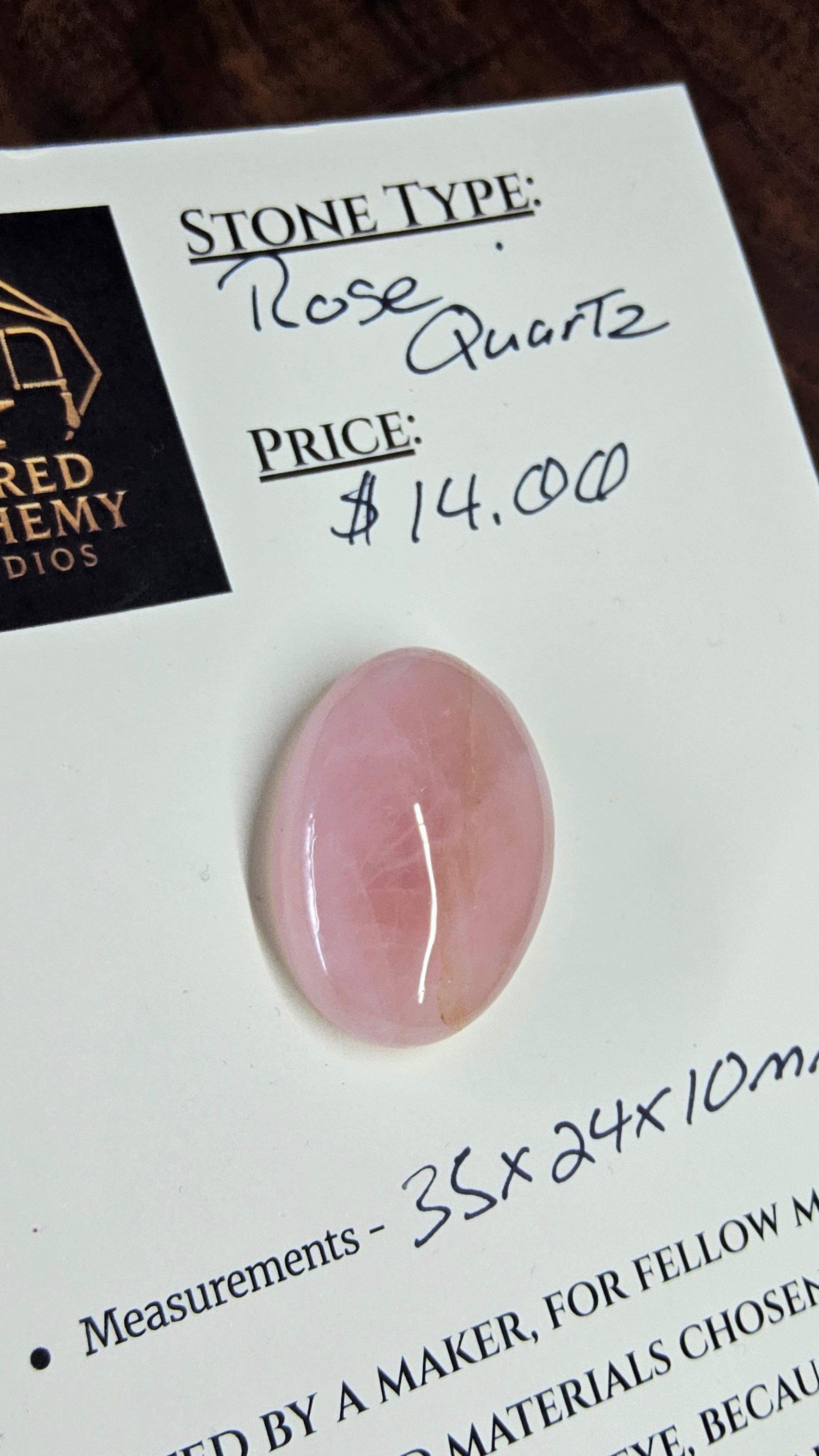 Rose Quartz Cabochon by Sacred Alchemy Studios