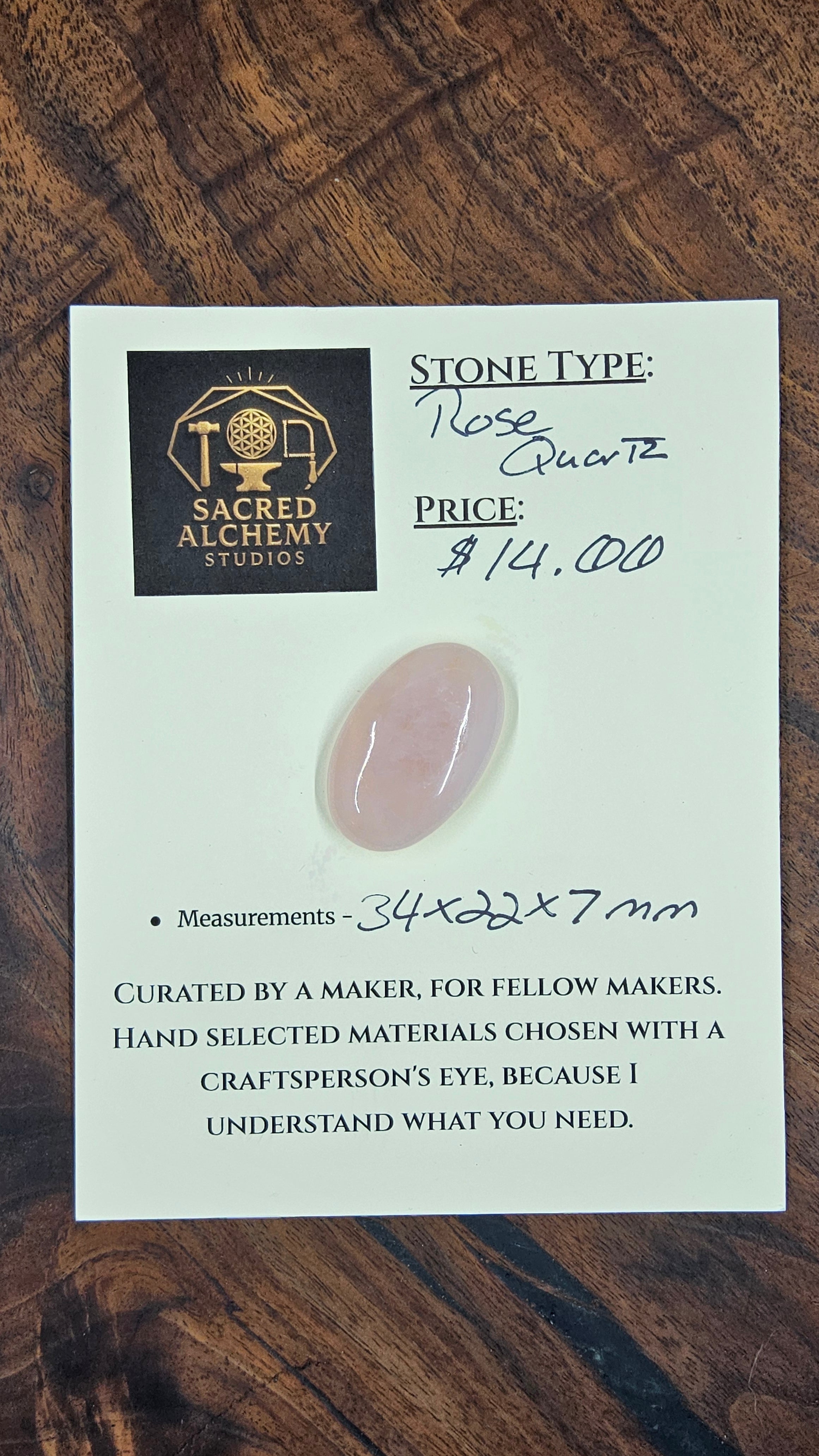 Rose Quartz Cabochon by Sacred Alchemy Studios