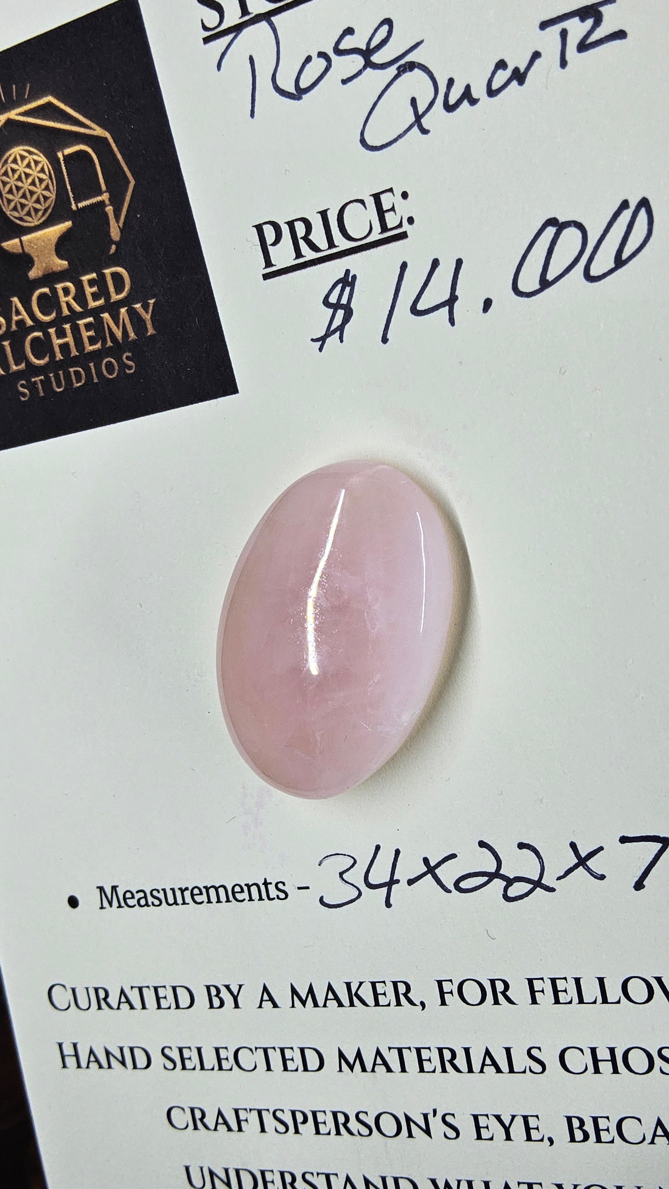 Rose Quartz Cabochon by Sacred Alchemy Studios