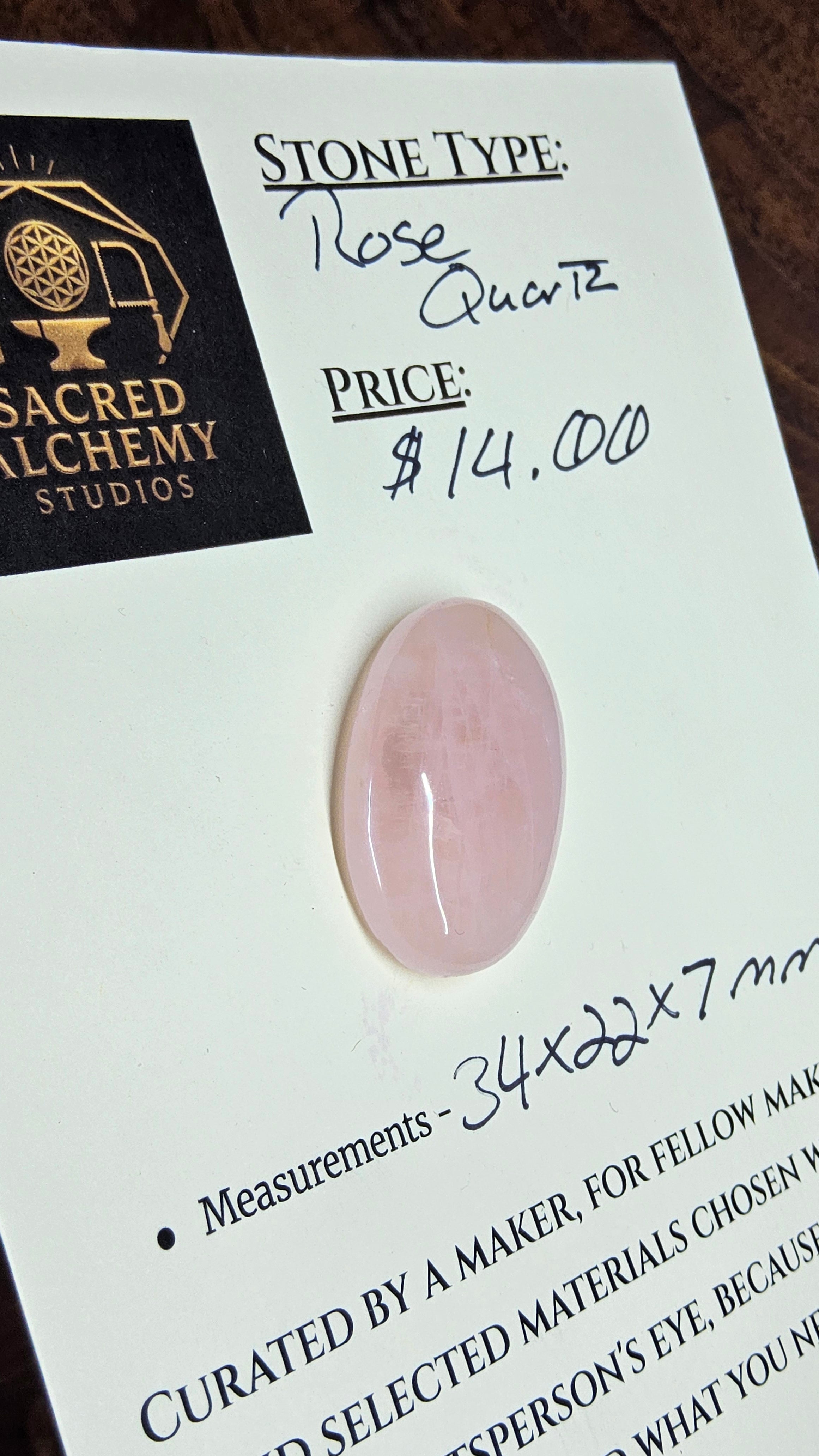 Rose Quartz Cabochon by Sacred Alchemy Studios