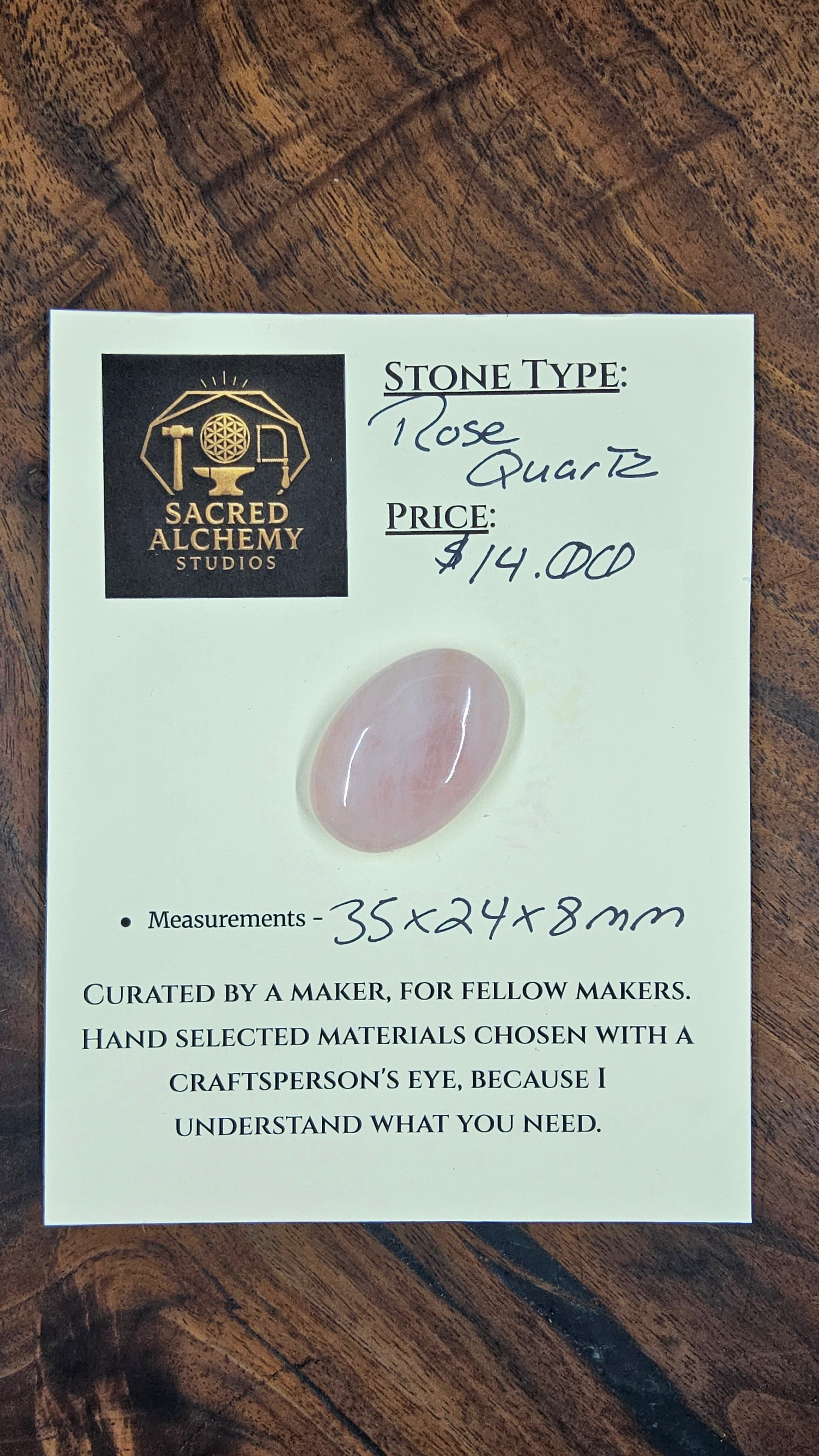 Rose Quartz Cabochon by Sacred Alchemy Studios