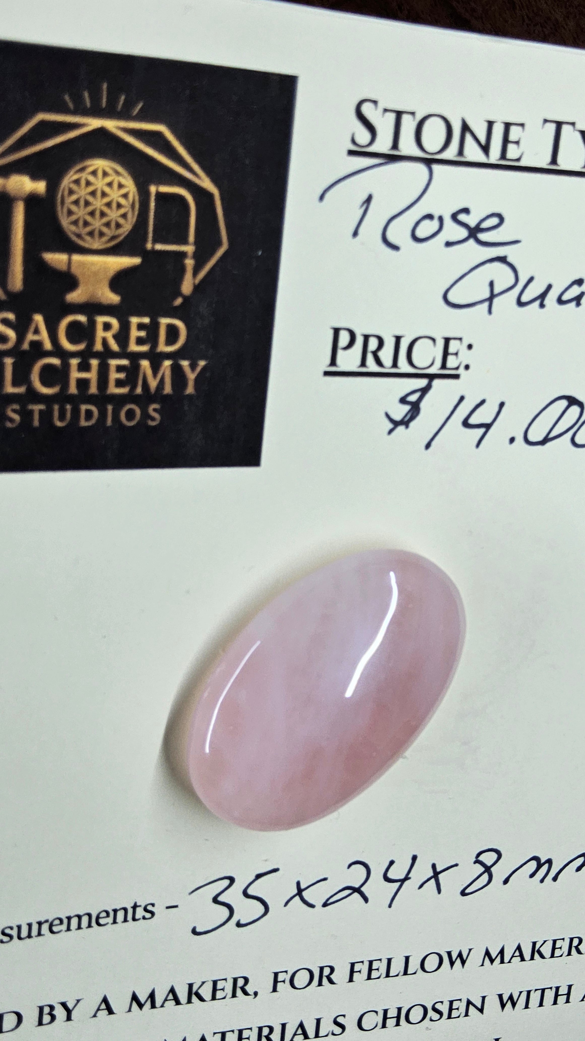 Rose Quartz Cabochon by Sacred Alchemy Studios