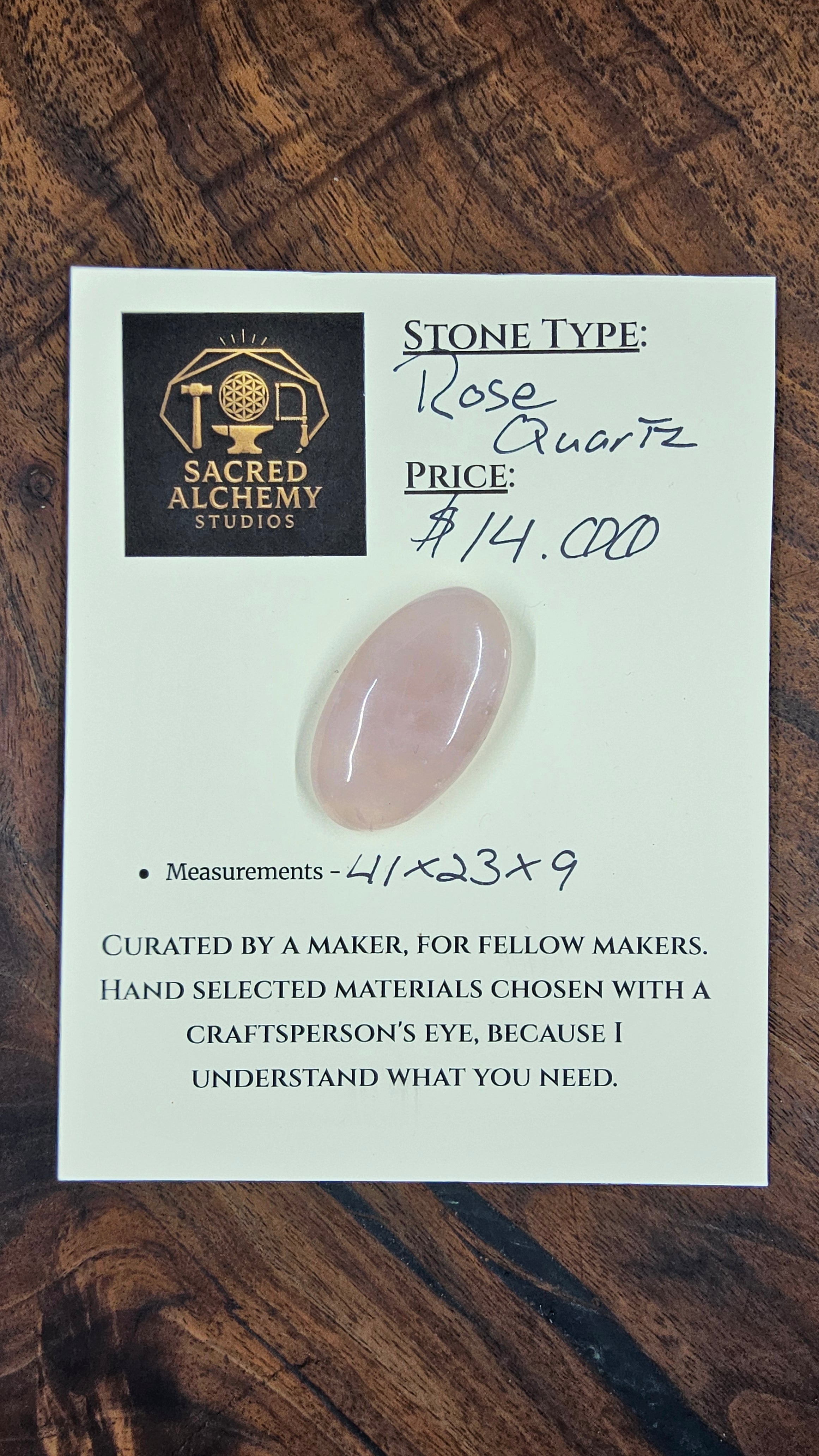 Rose Quartz Cabochon by Sacred Alchemy Studios