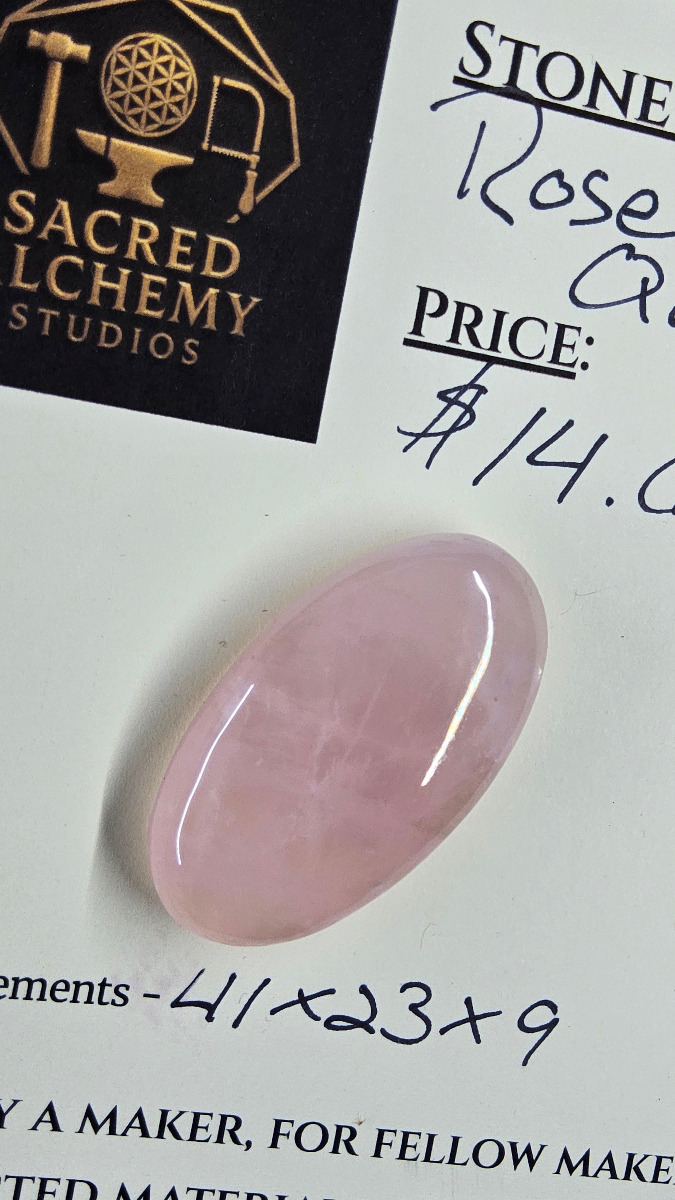 Rose Quartz Cabochon by Sacred Alchemy Studios