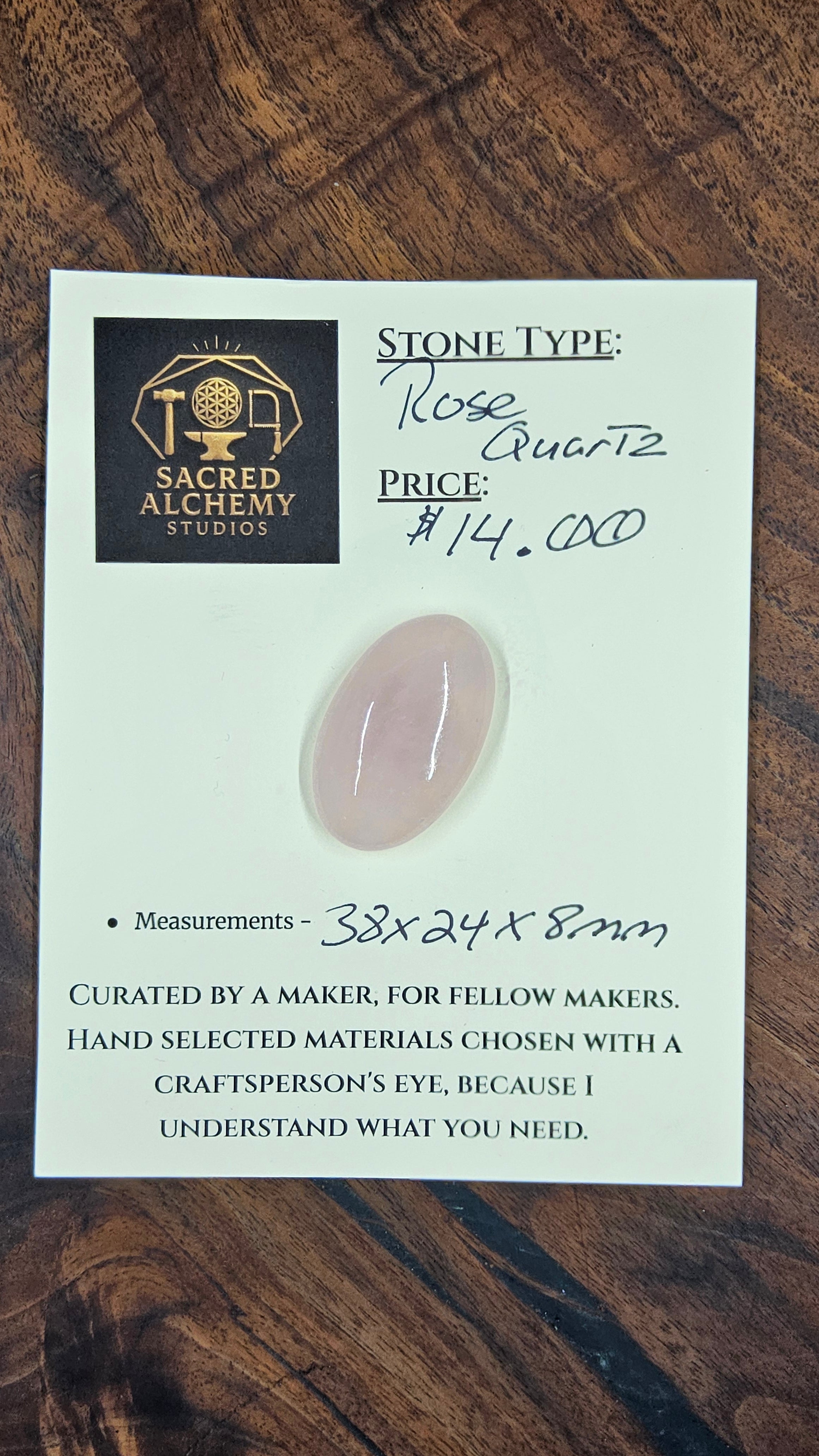 Rose Quartz Cabochon by Sacred Alchemy Studios