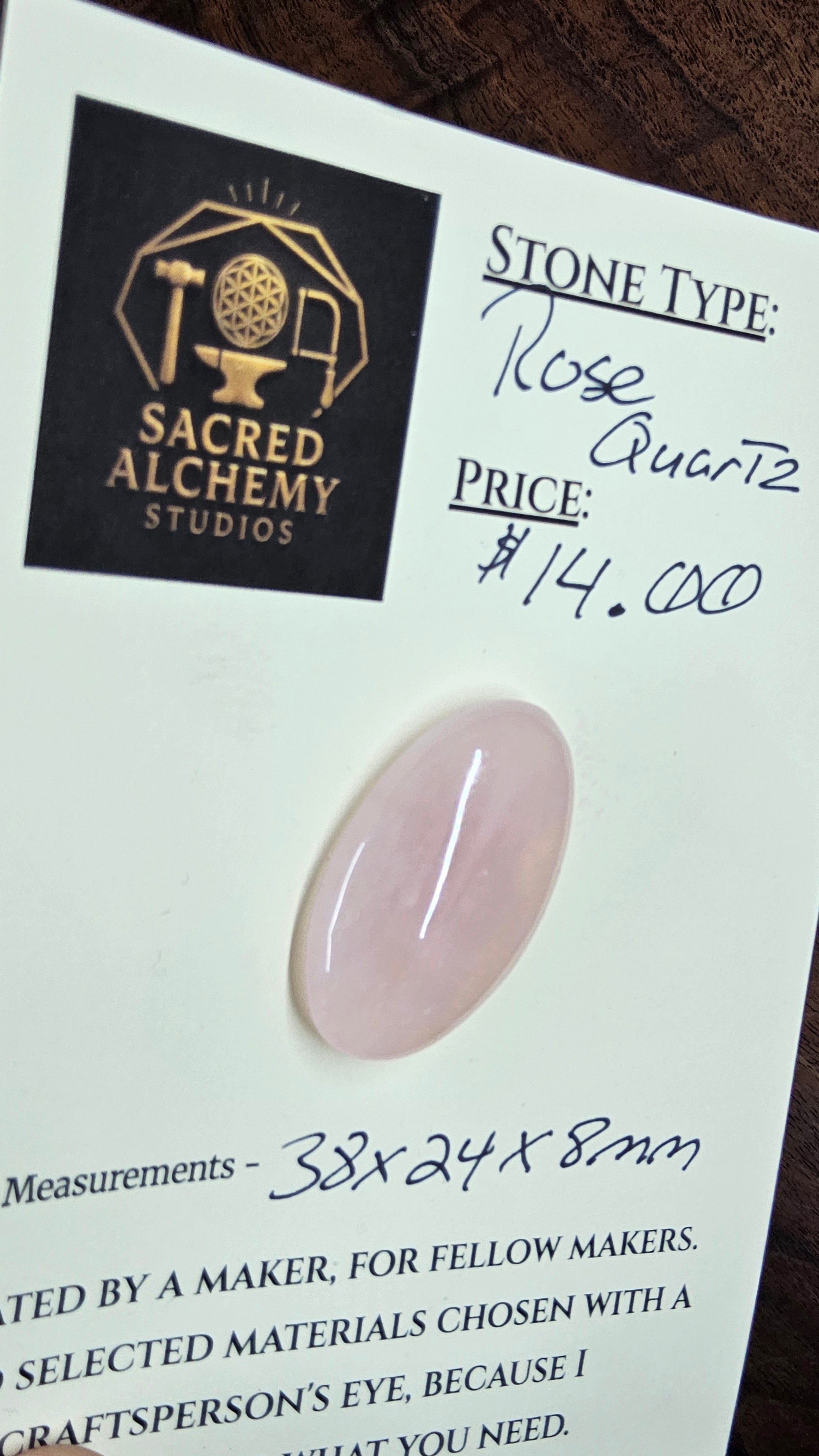 Rose Quartz Cabochon by Sacred Alchemy Studios