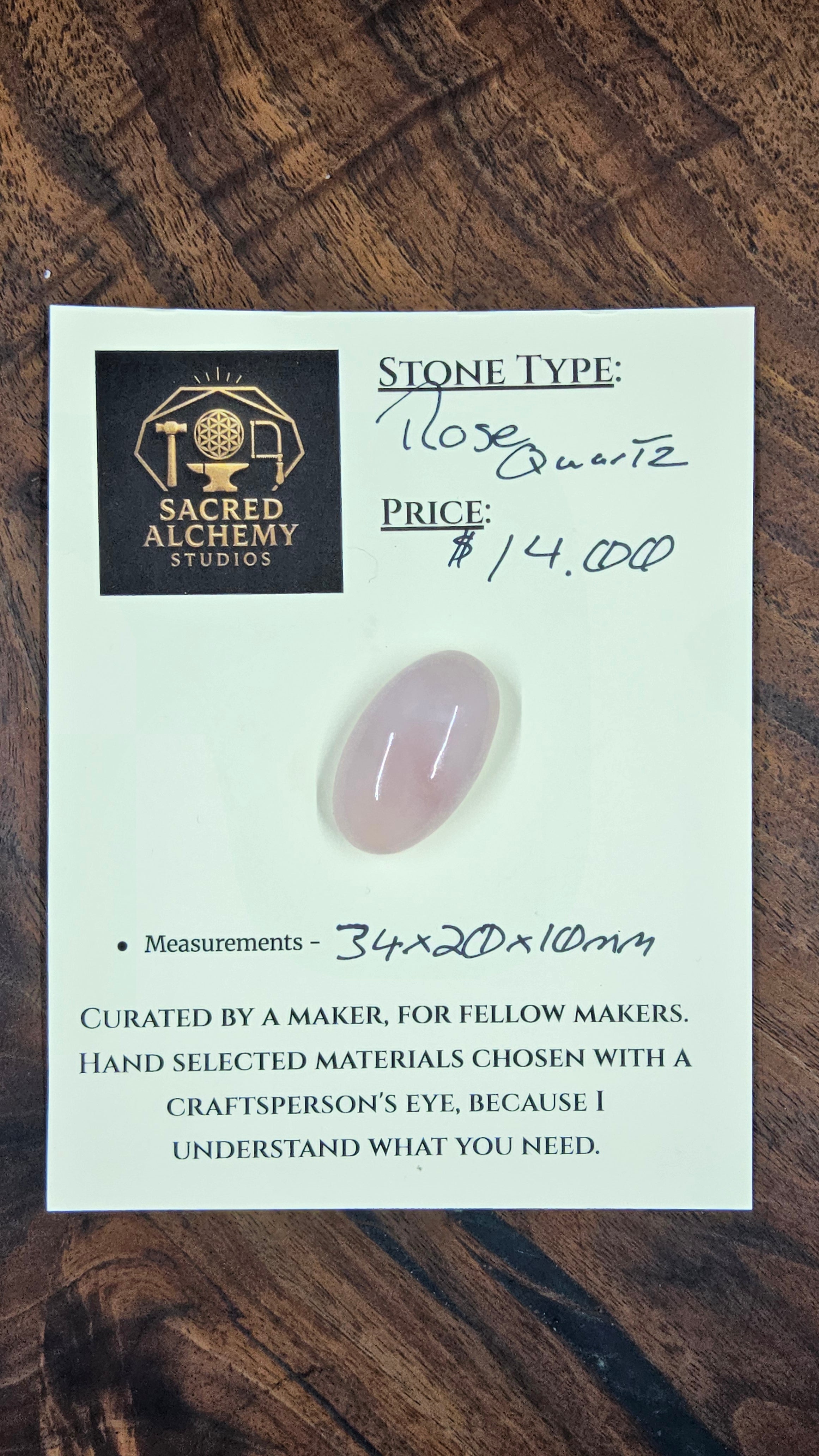 Rose Quartz Cabochon by Sacred Alchemy Studios