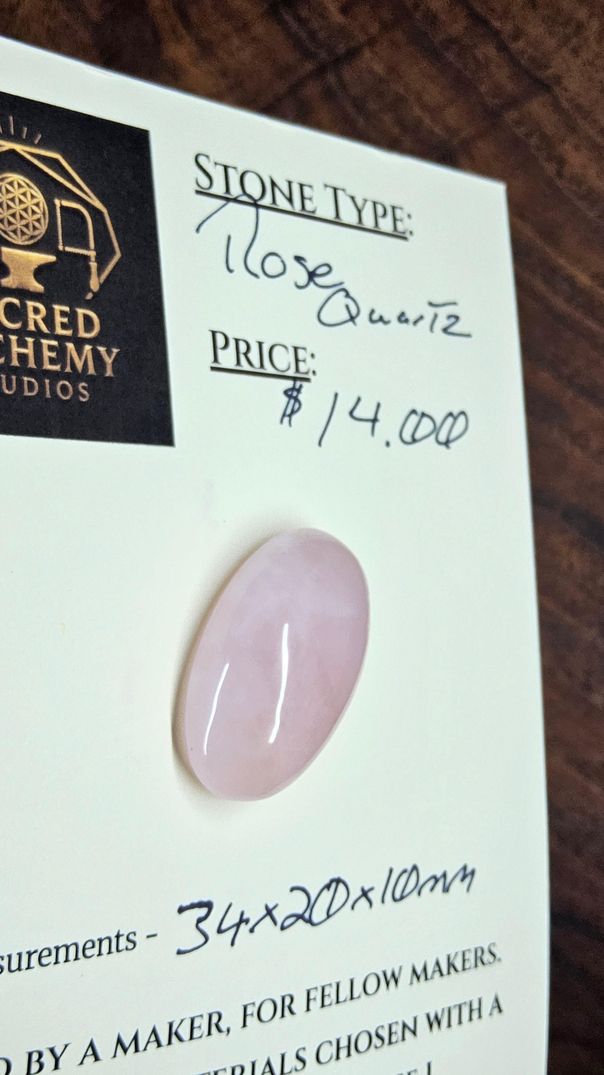 Rose Quartz Cabochon by Sacred Alchemy Studios