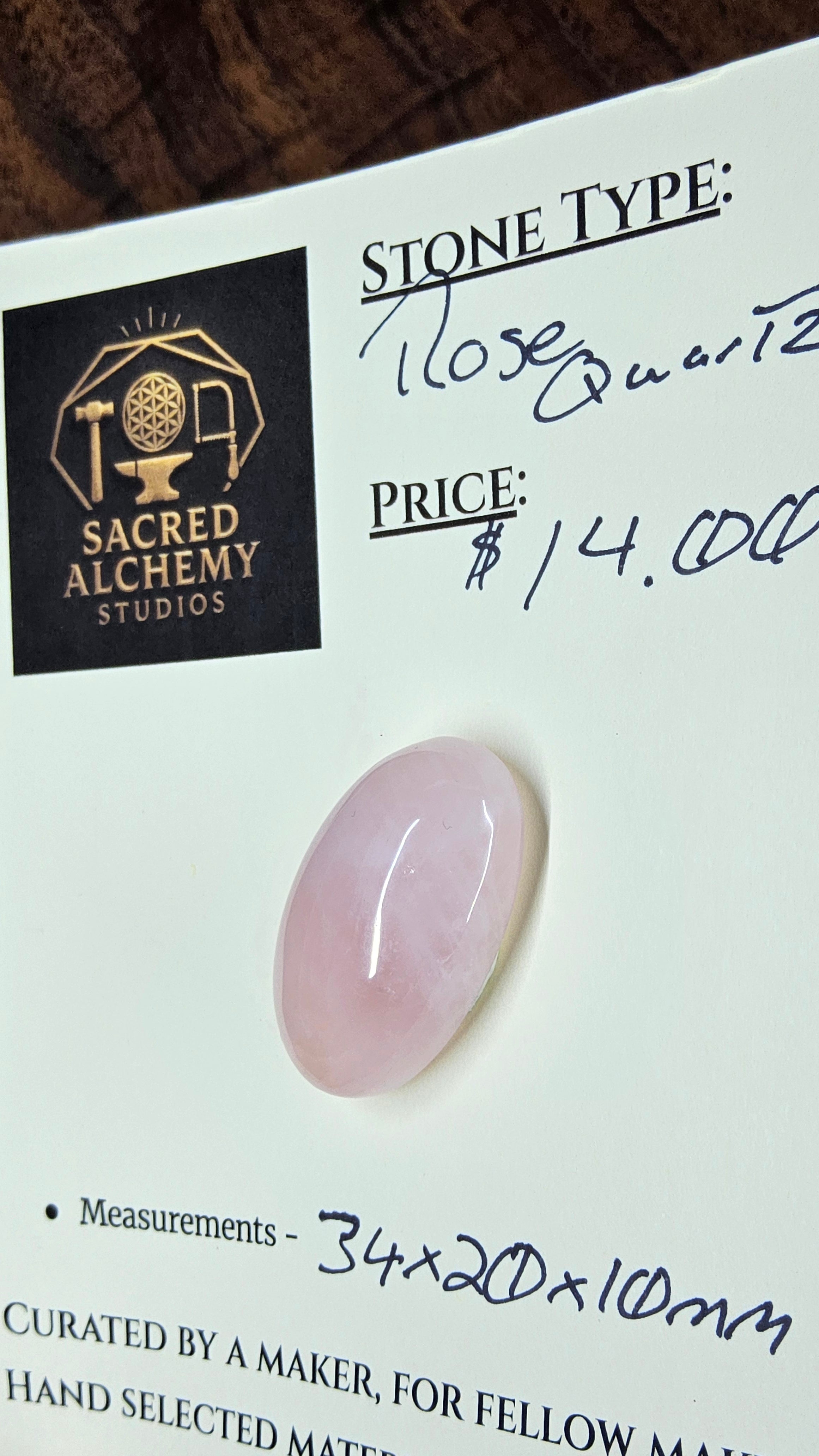 Rose Quartz Cabochon by Sacred Alchemy Studios