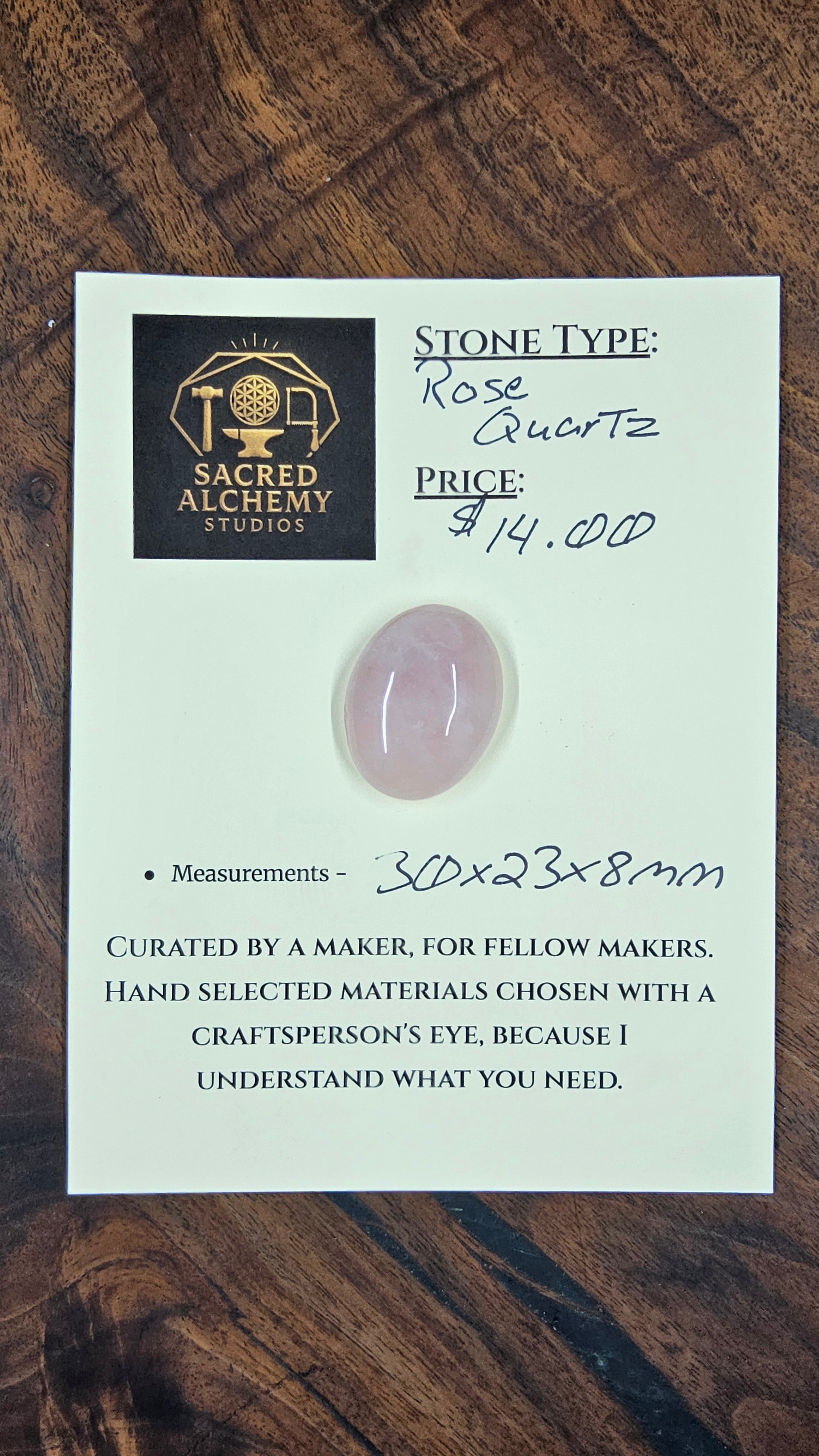 Rose Quartz Cabochon by Sacred Alchemy Studios