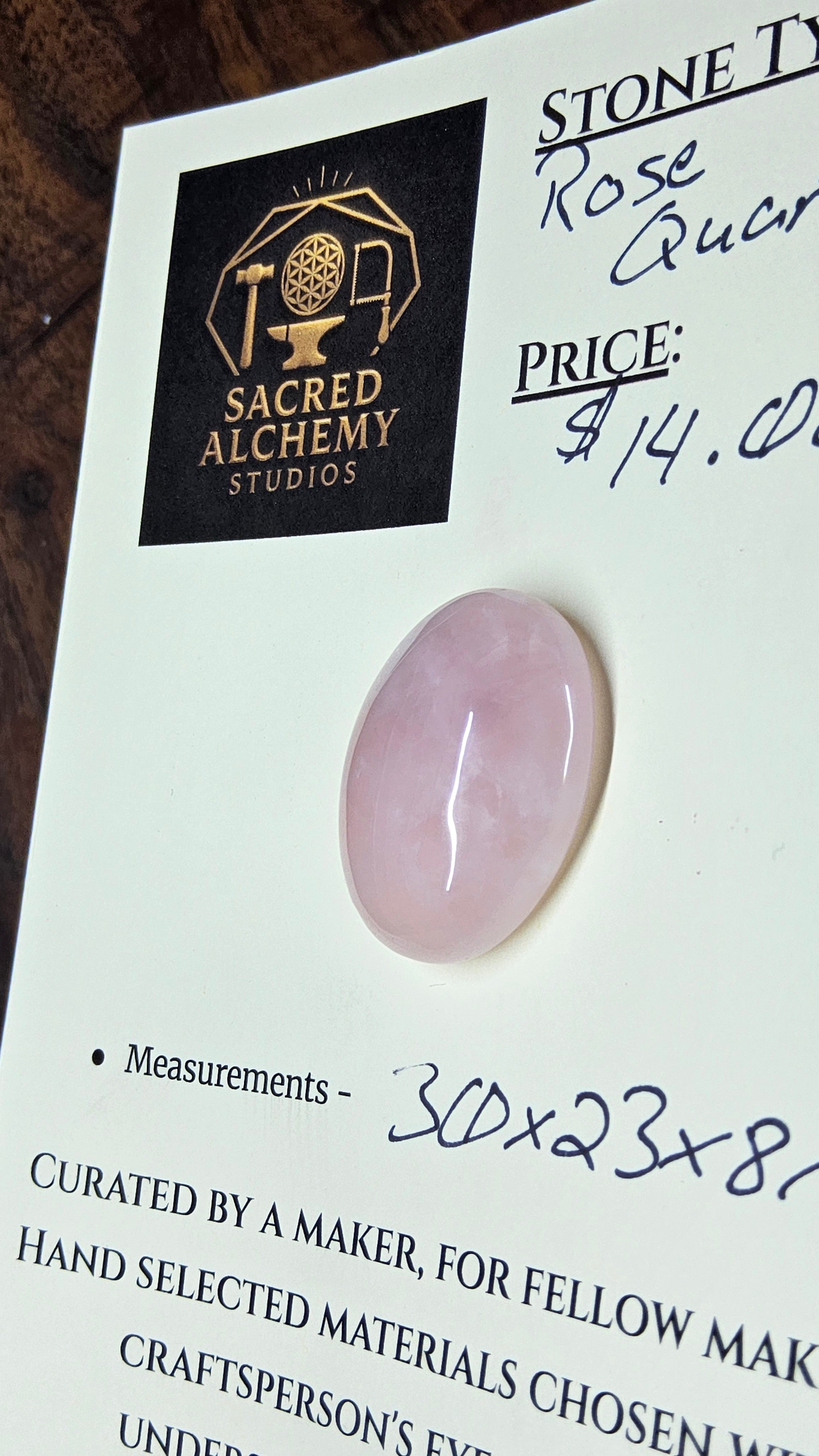 Rose Quartz Cabochon by Sacred Alchemy Studios